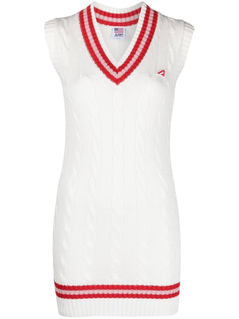 V-neck cable-knit vest 1