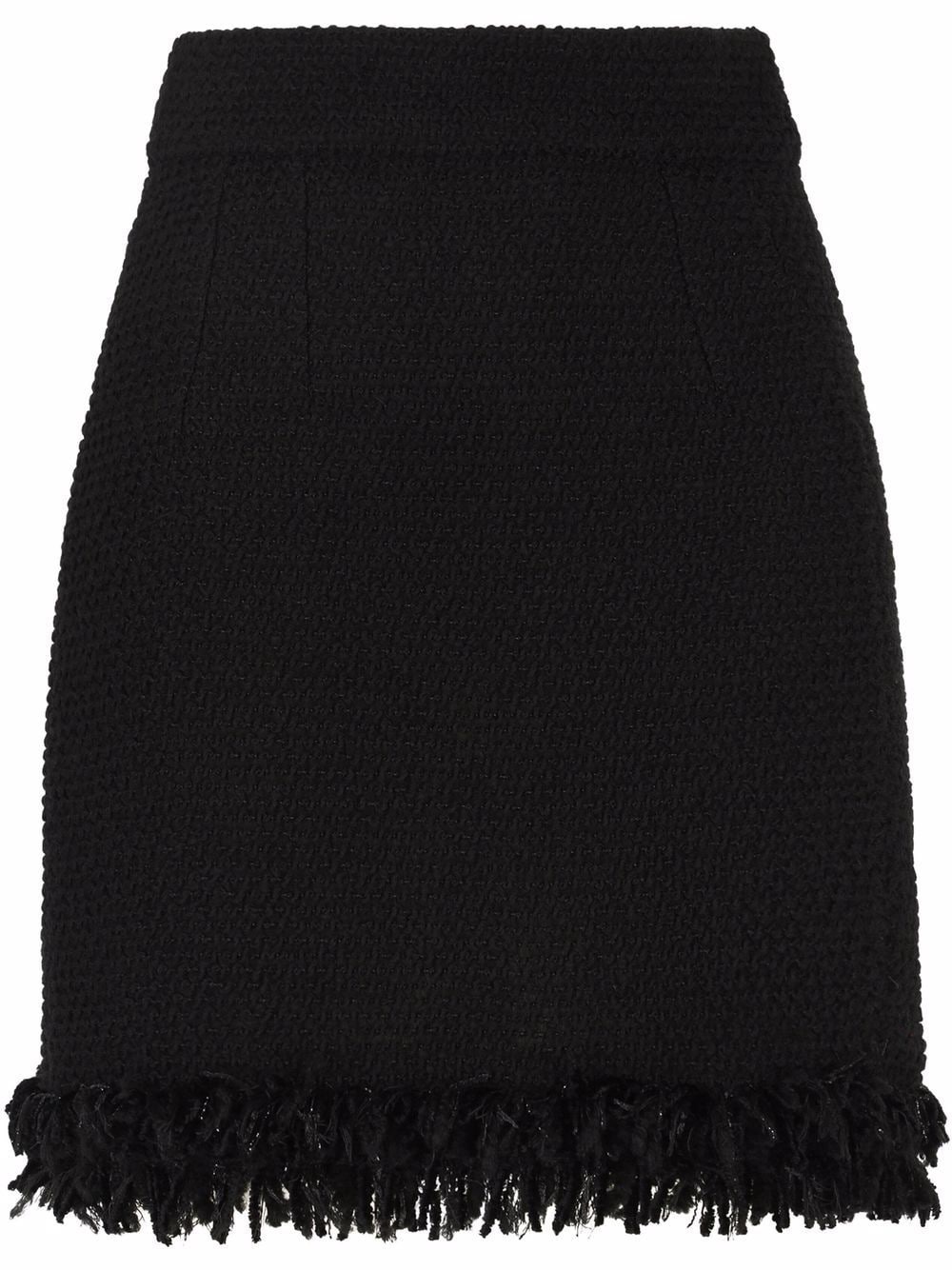 frayed fitted skirt - 1