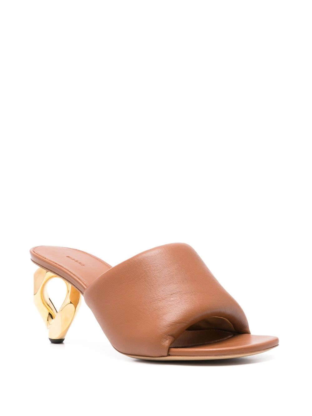 80mm Chain-heel leather mules - 2