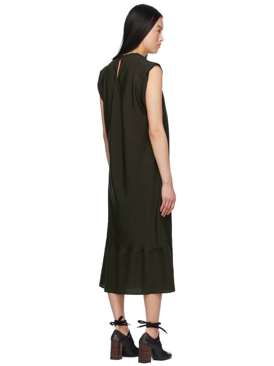 Brown Foulard Midi Dress - 3