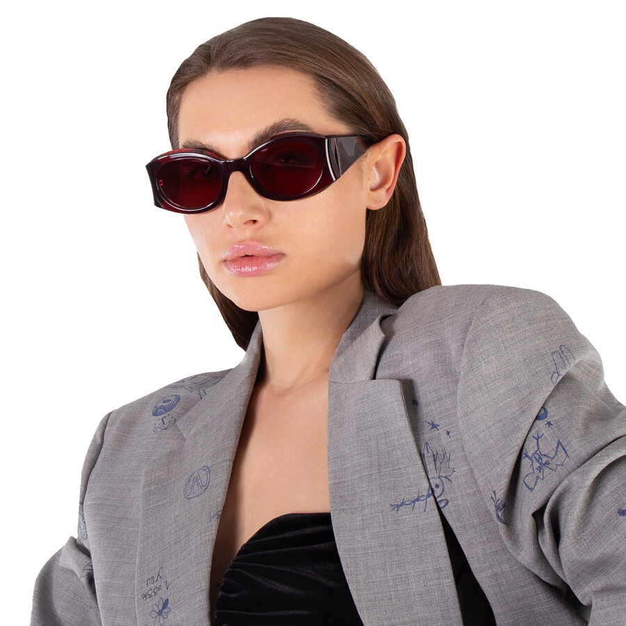 Salvatore Ferragamo Burgundy Oval Ladies Sunglasses SF2008S 612 55 - 2