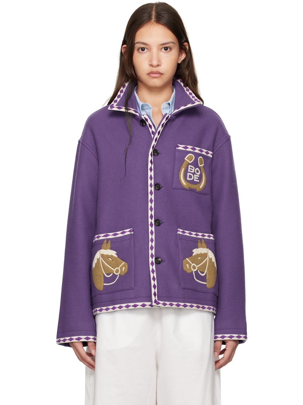 Purple Bronco Appliqué Jacket - 1