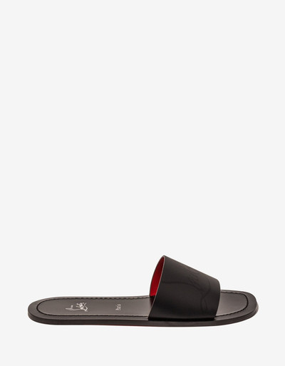 Christian Louboutin Coolraoul Black Leather Slide Sandals - outlook