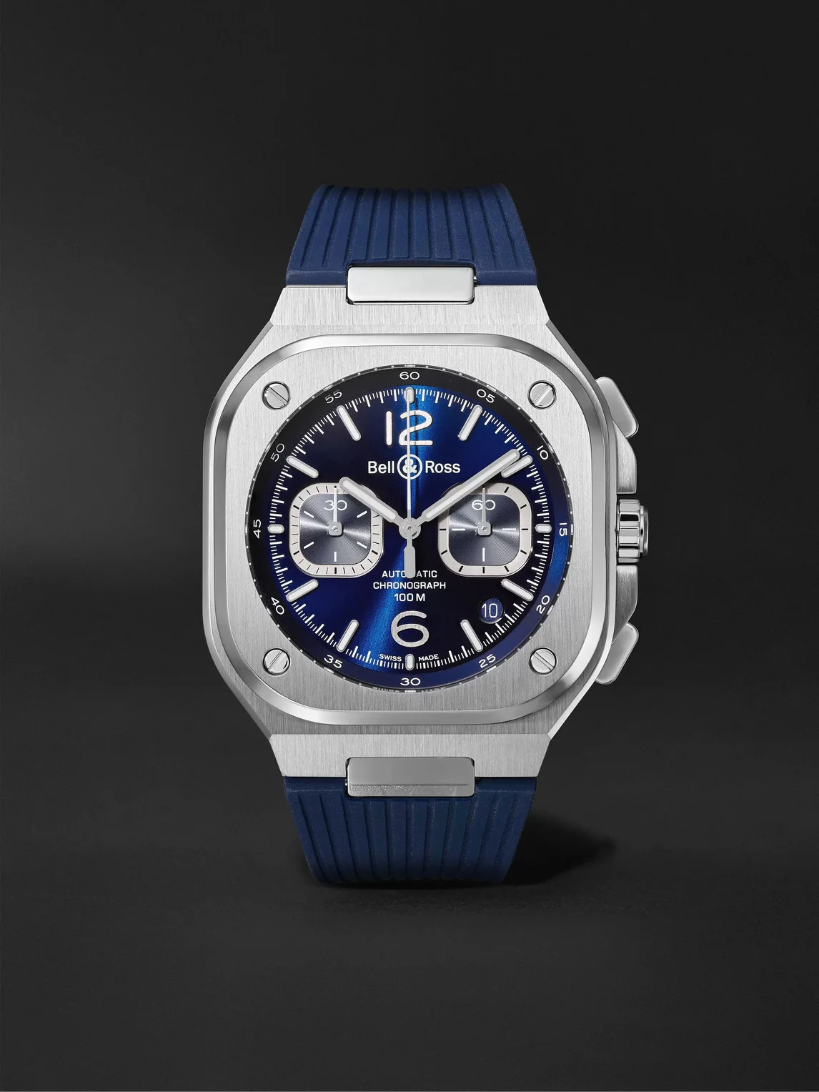 BR 05 Automatic Chronograph Stainless Steel Watch, Ref. BR05C-BUBU-ST/SRB - 1