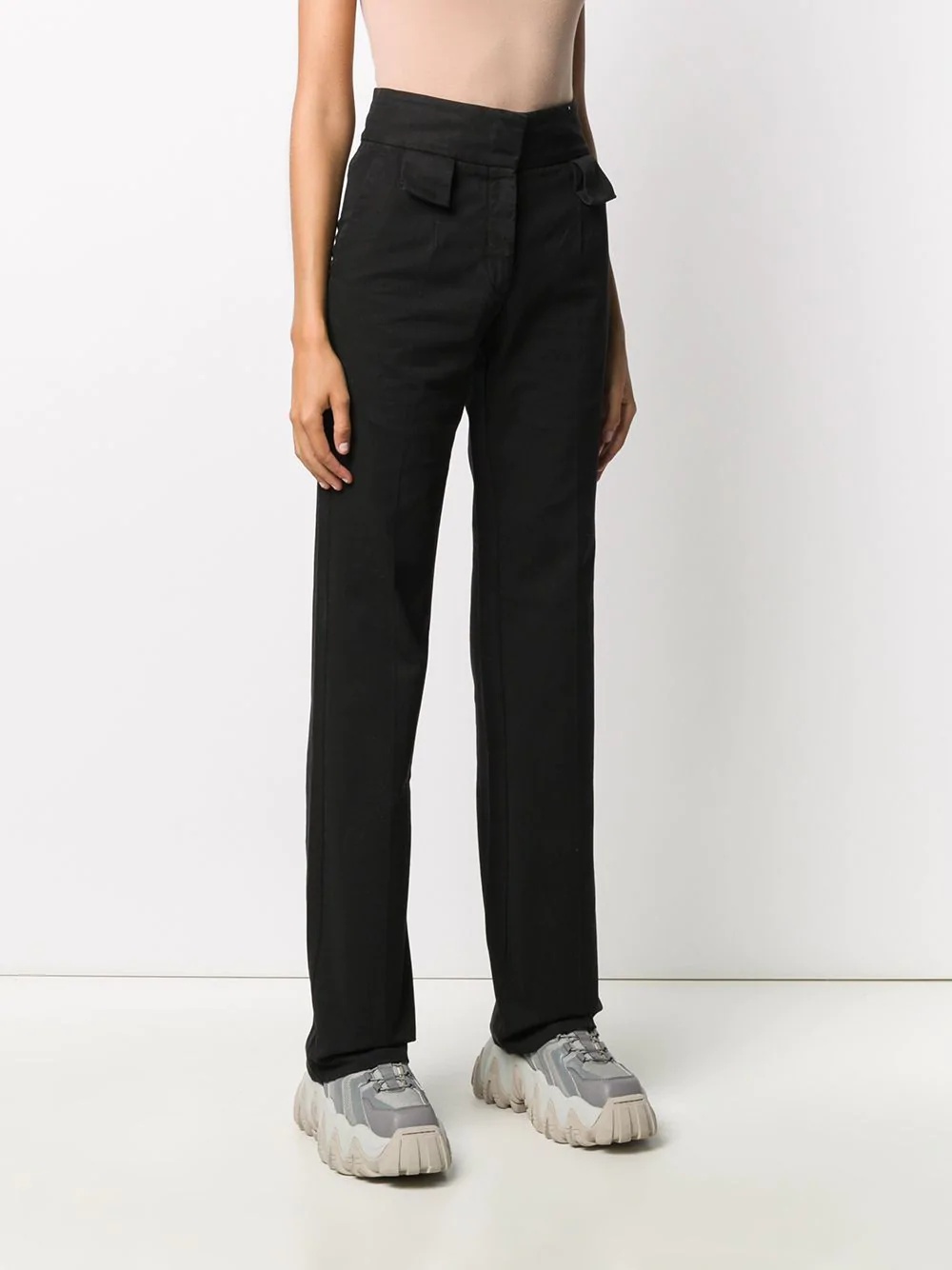 high-waist straight-leg trousers - 3