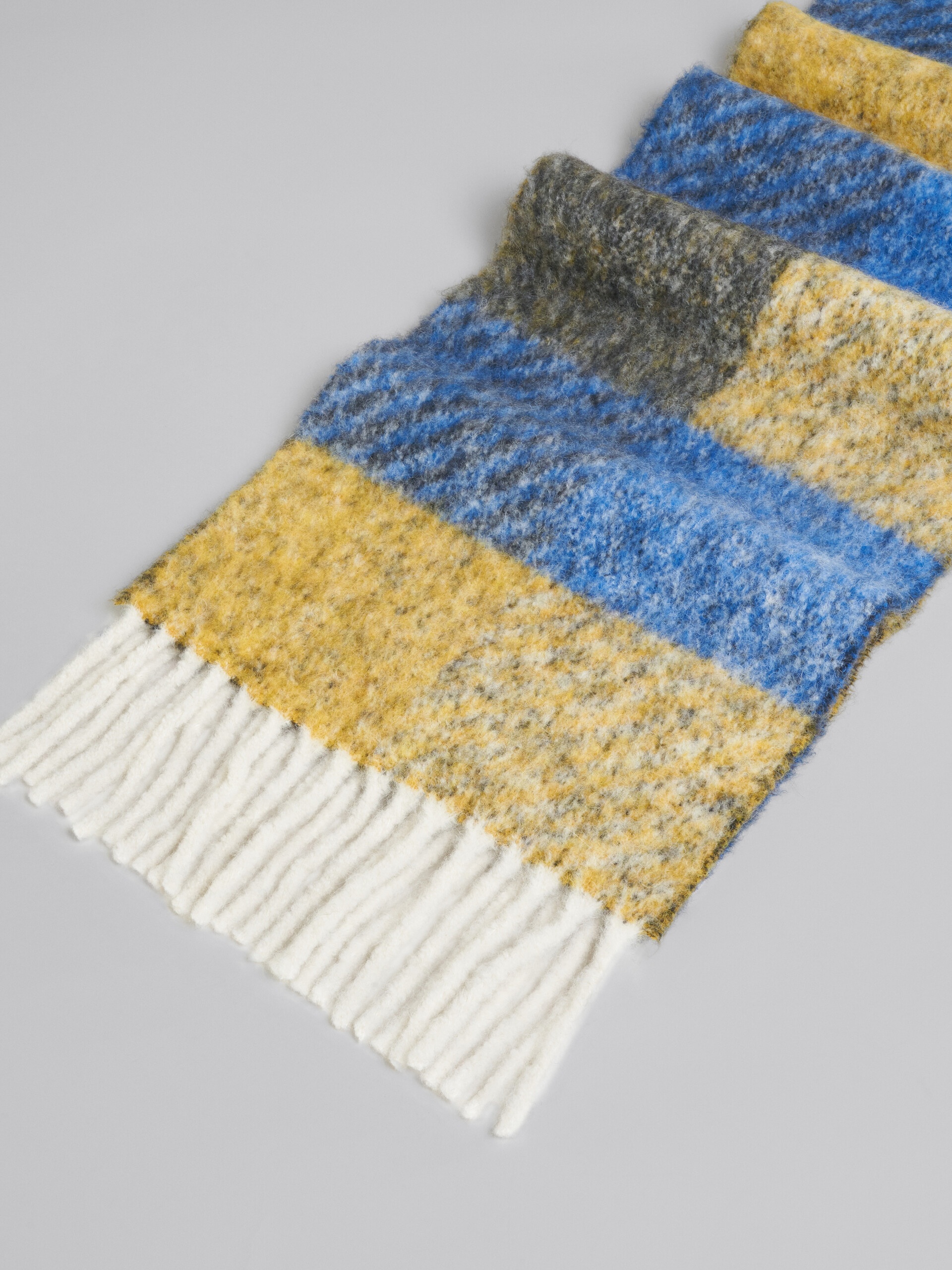 BLUE-TONE MOHAIR SCARF - 4