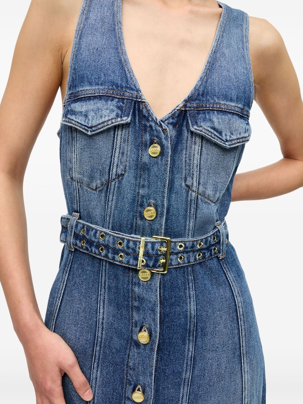 denim maxi dress - 4
