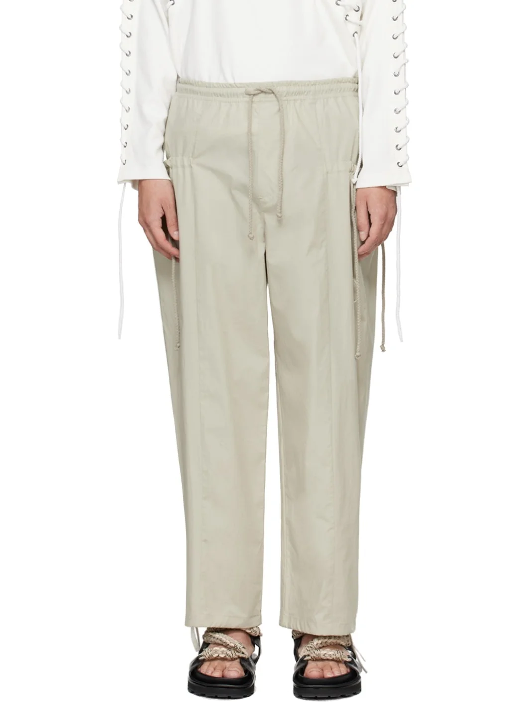 Beige Circle Trousers - 1