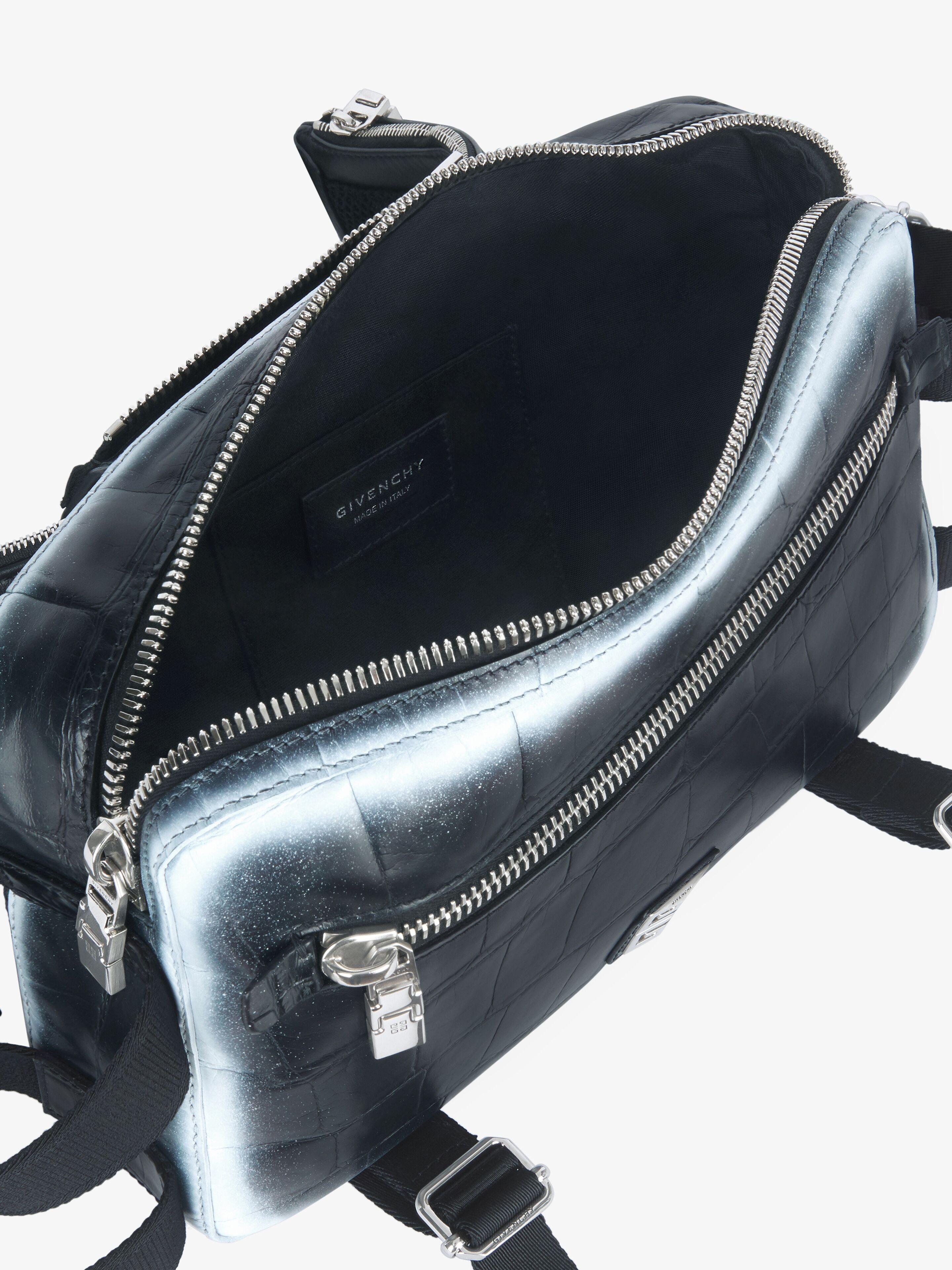 VENTURE BUM BAG IN LEATHER WITH TAG EFFECT PRINTS - 5