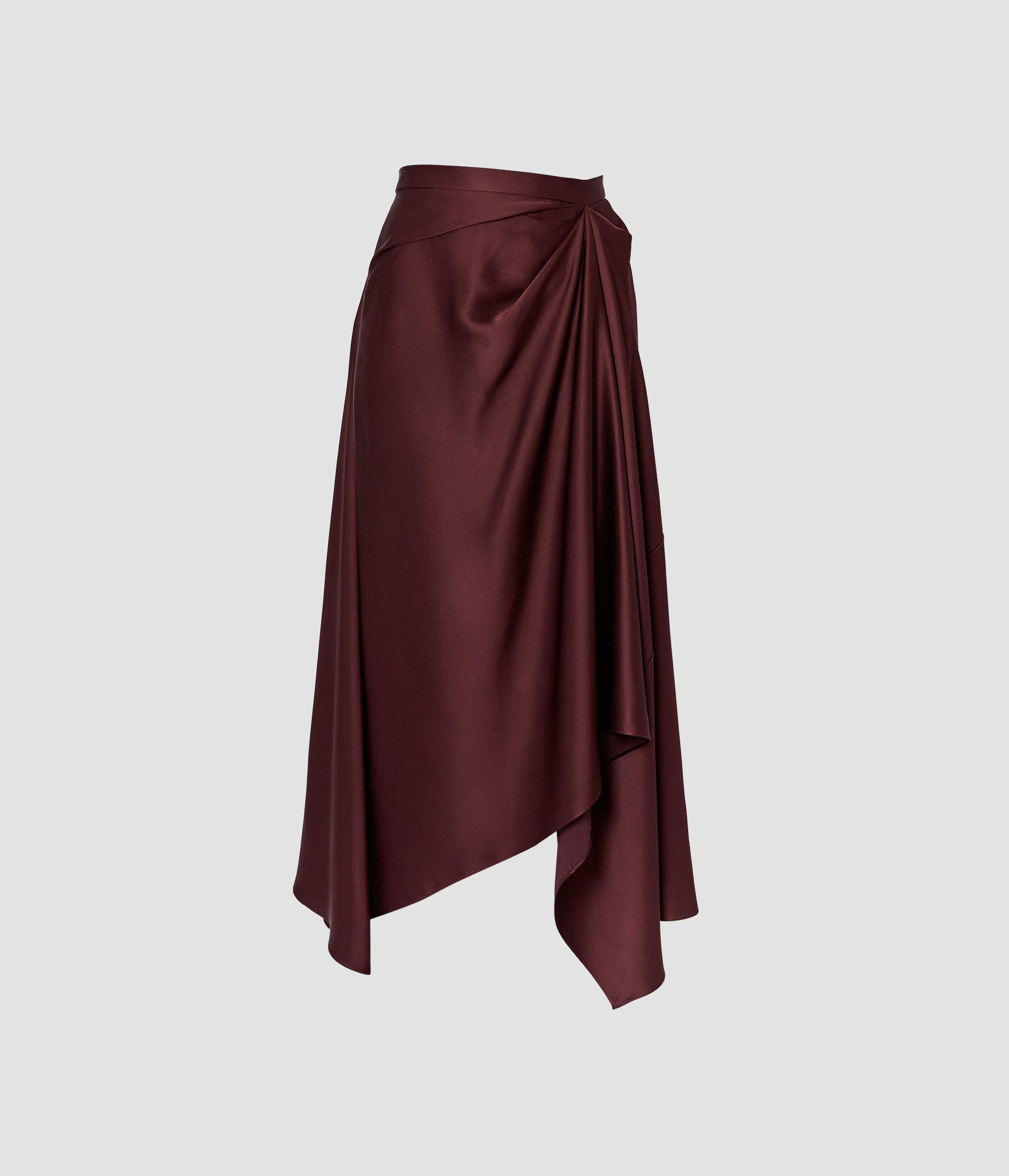 ASYMMETRIC DRAPED MIDI SKIRT - 1