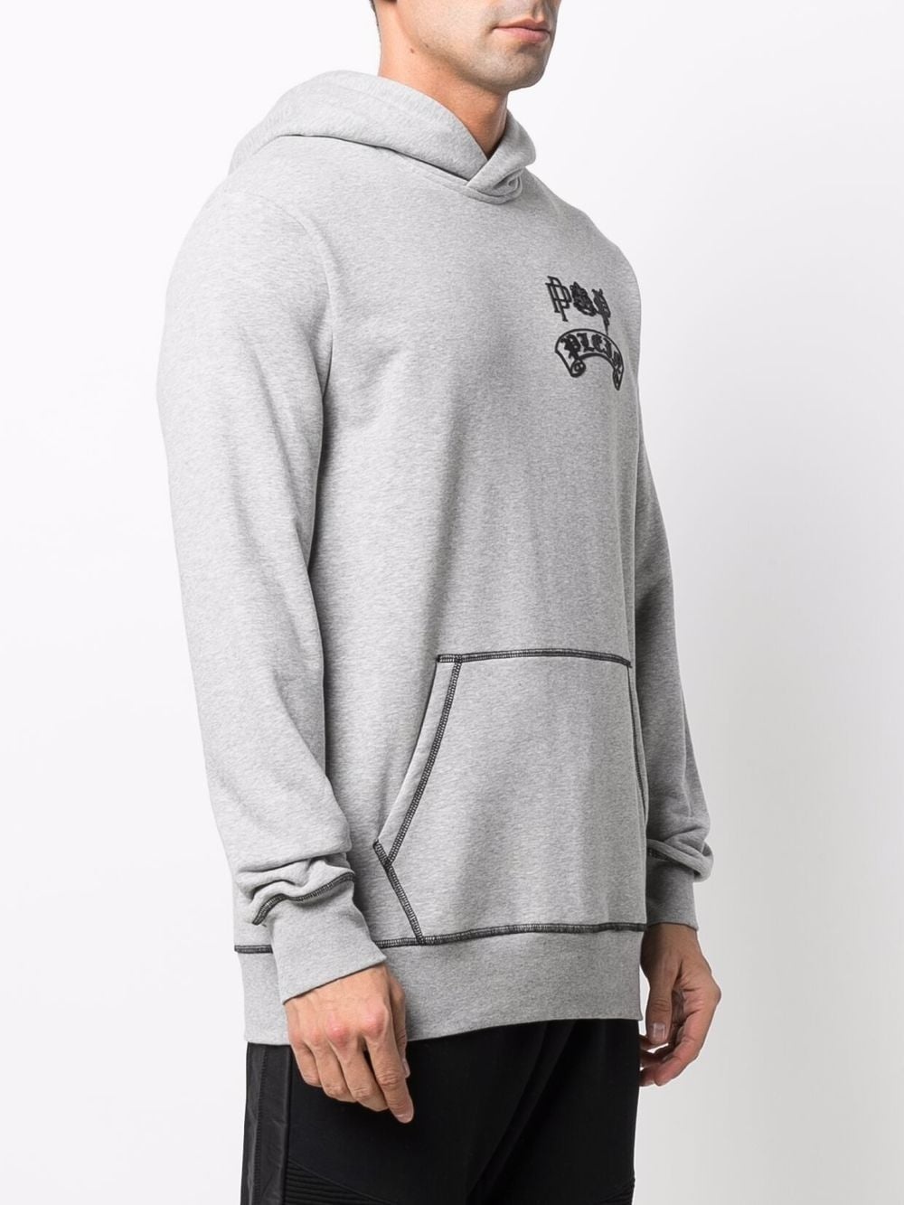 logo-print cotton hoodie - 3