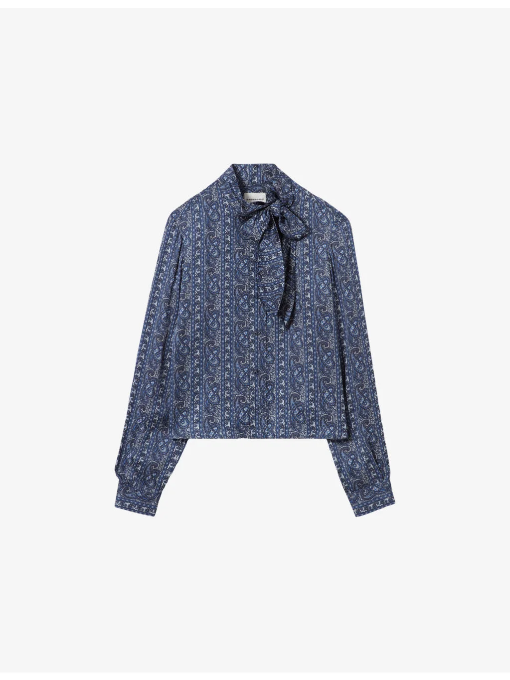 Paisley-Print Pussybow-Neck Woven Shirt - 1