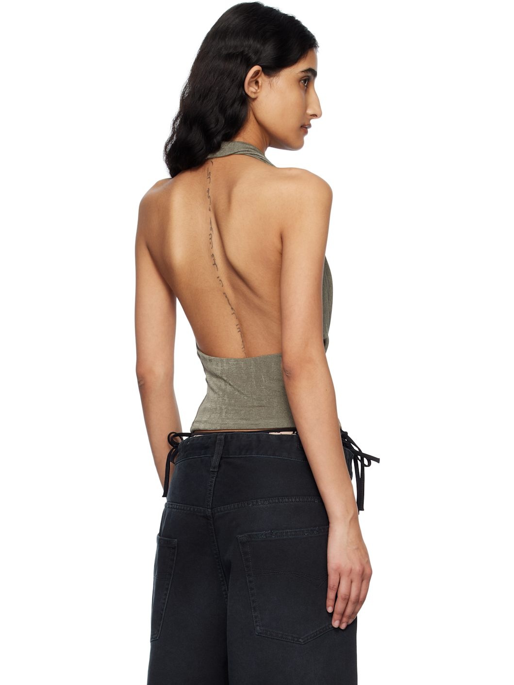 Taupe Cowl Neck Top - 3