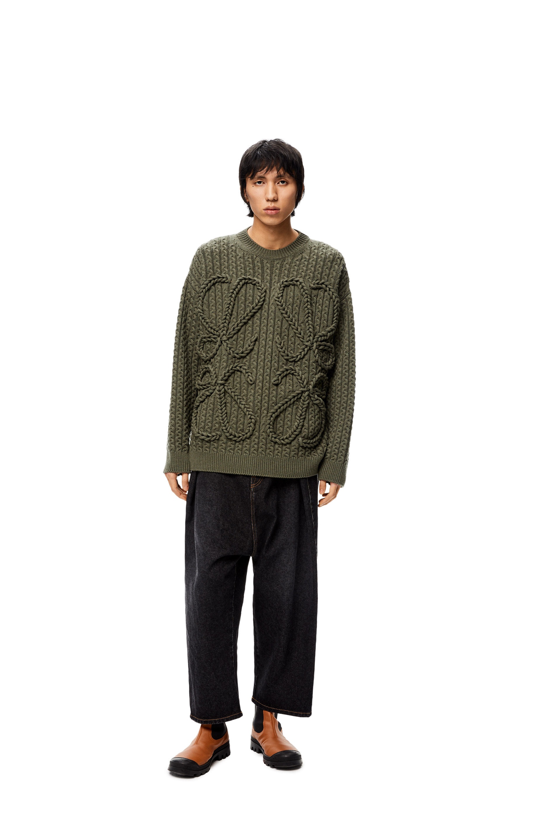 Cable Anagram sweater in wool - 2