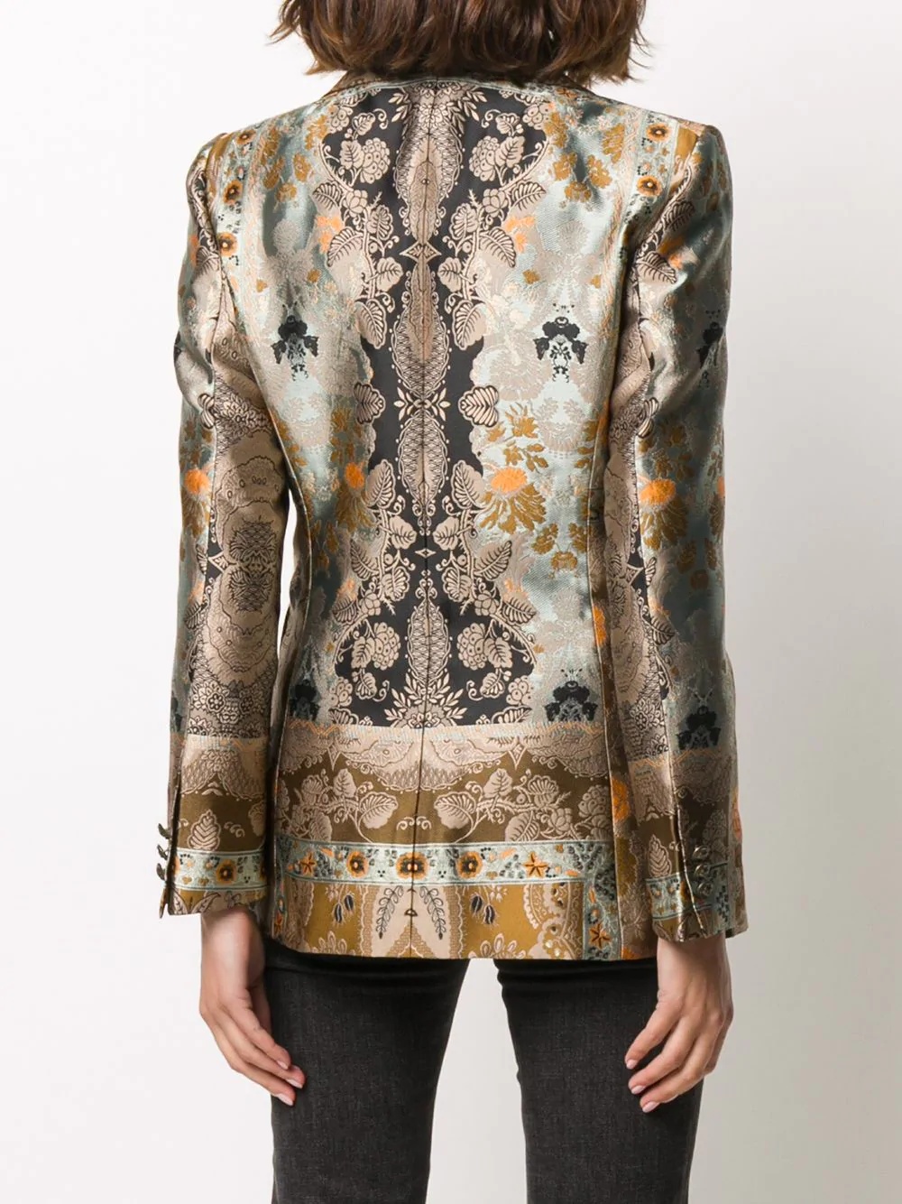 patchwork jacquard jacket - 4