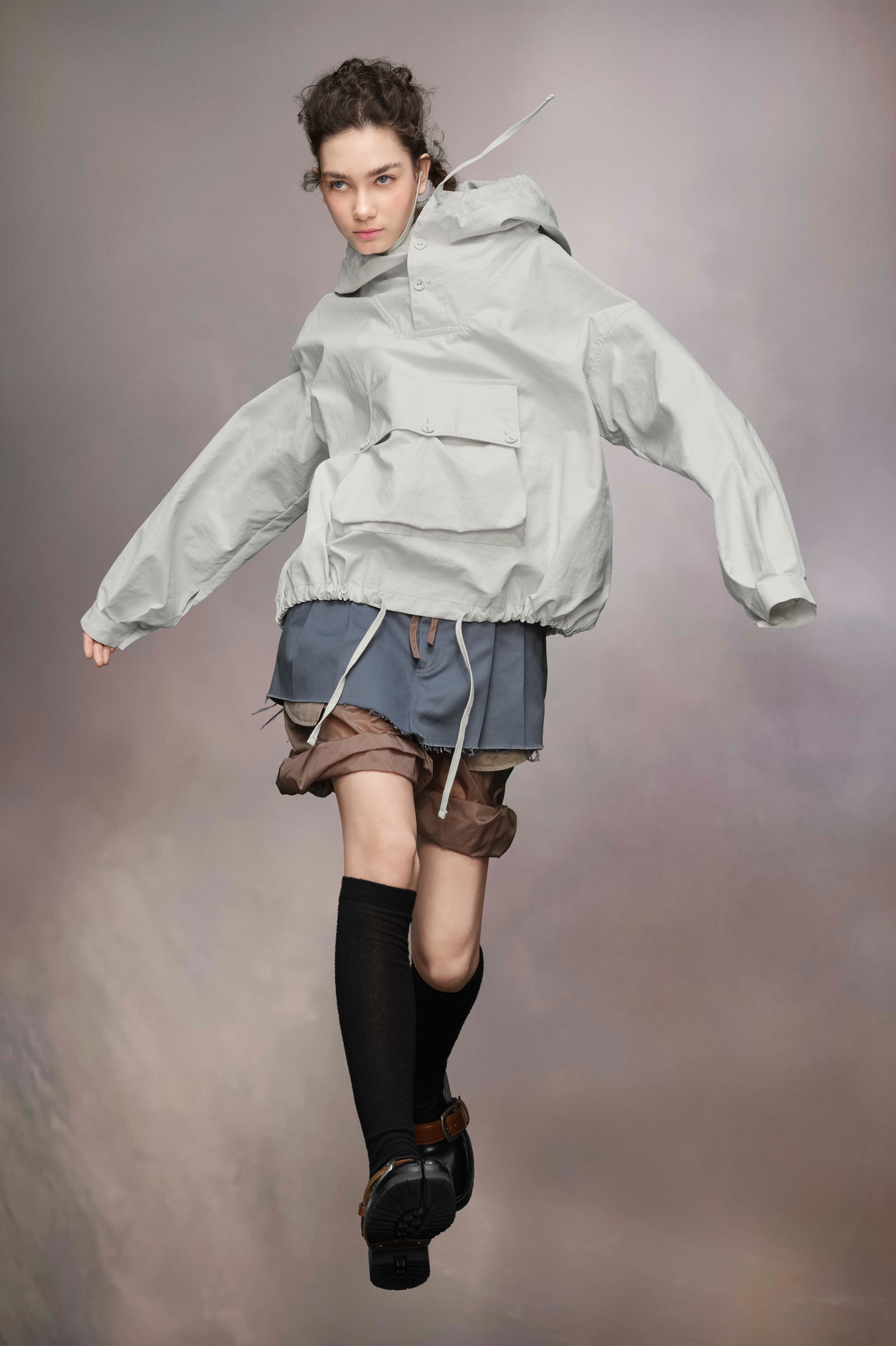 Waxed Rubber Hooded Windbreaker - 3