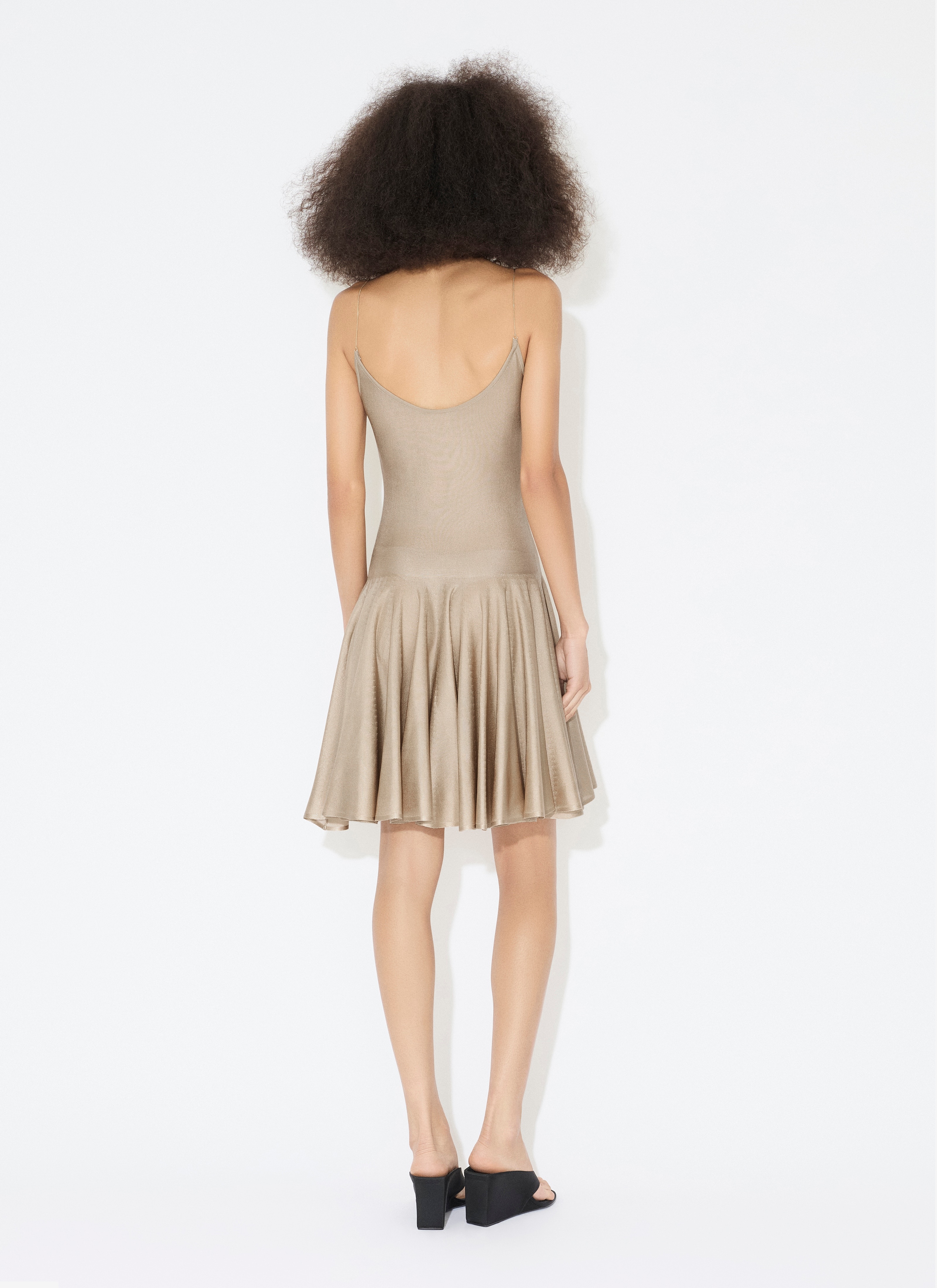 KNIT SLIP FLARED DRESS - 3