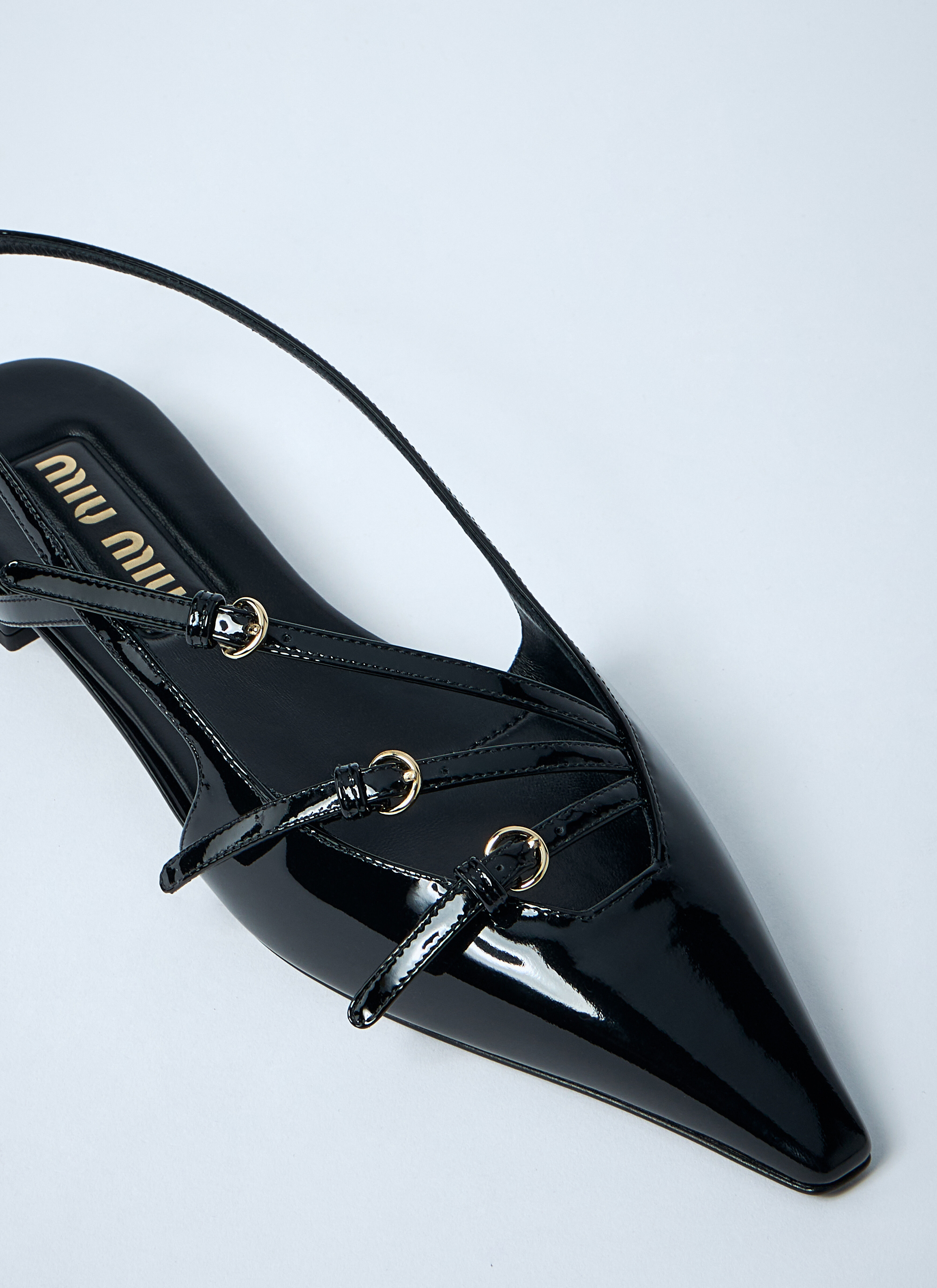 Patent Leather Slingback Ballerina Flats - 3