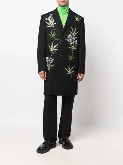 Off-White Goblin plant single-breasted coat outlook