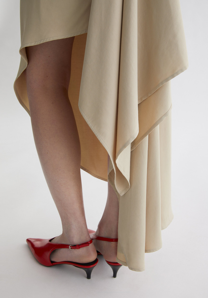 GLAZE Asymmetric satin maxi dress 3