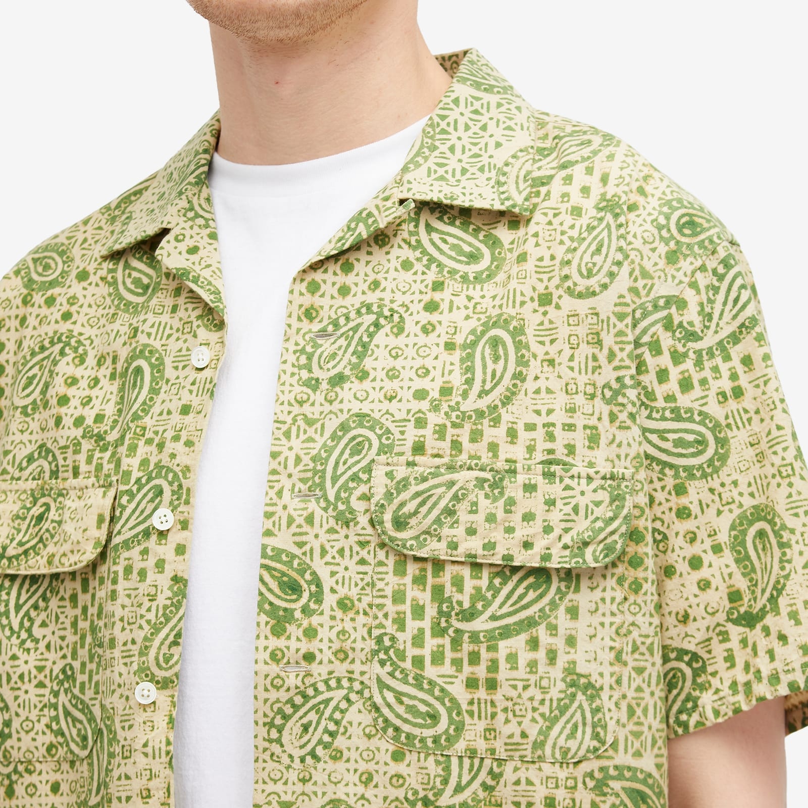 Beams Plus Open Collar Block Print Shirt - 5