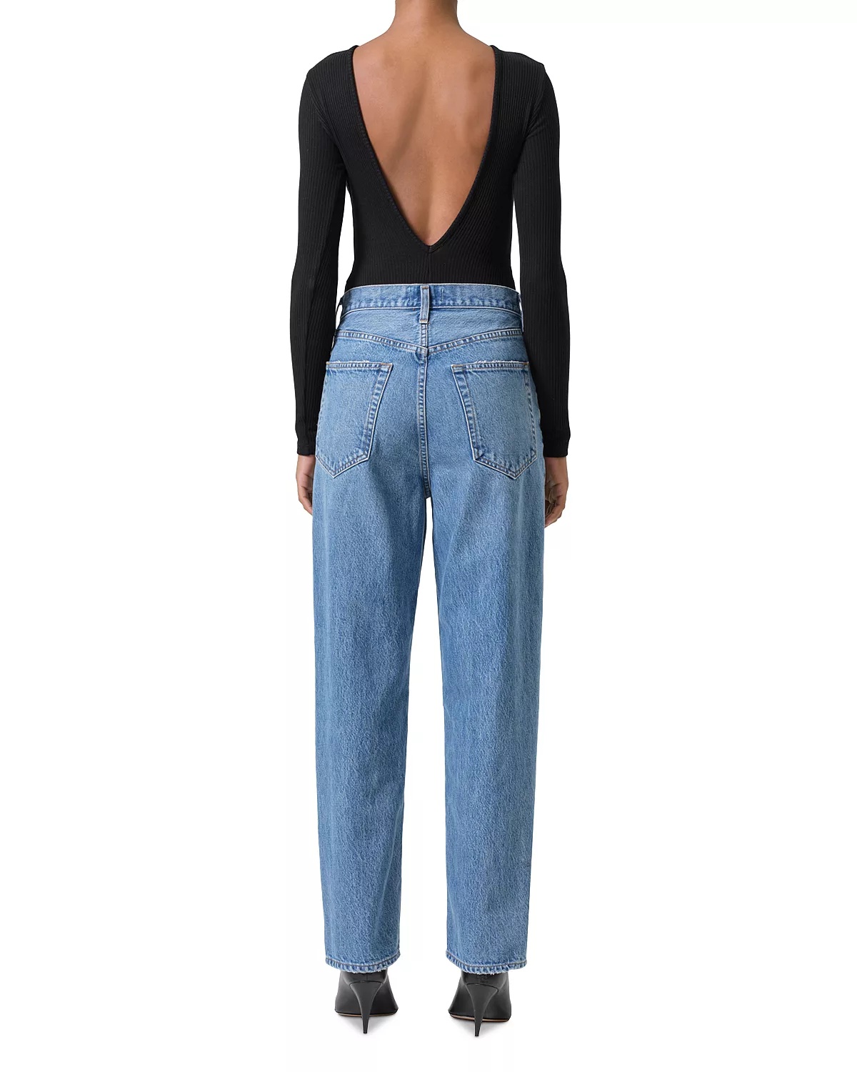 V-Waist High Rise Baggy Jeans in Fairway - 3