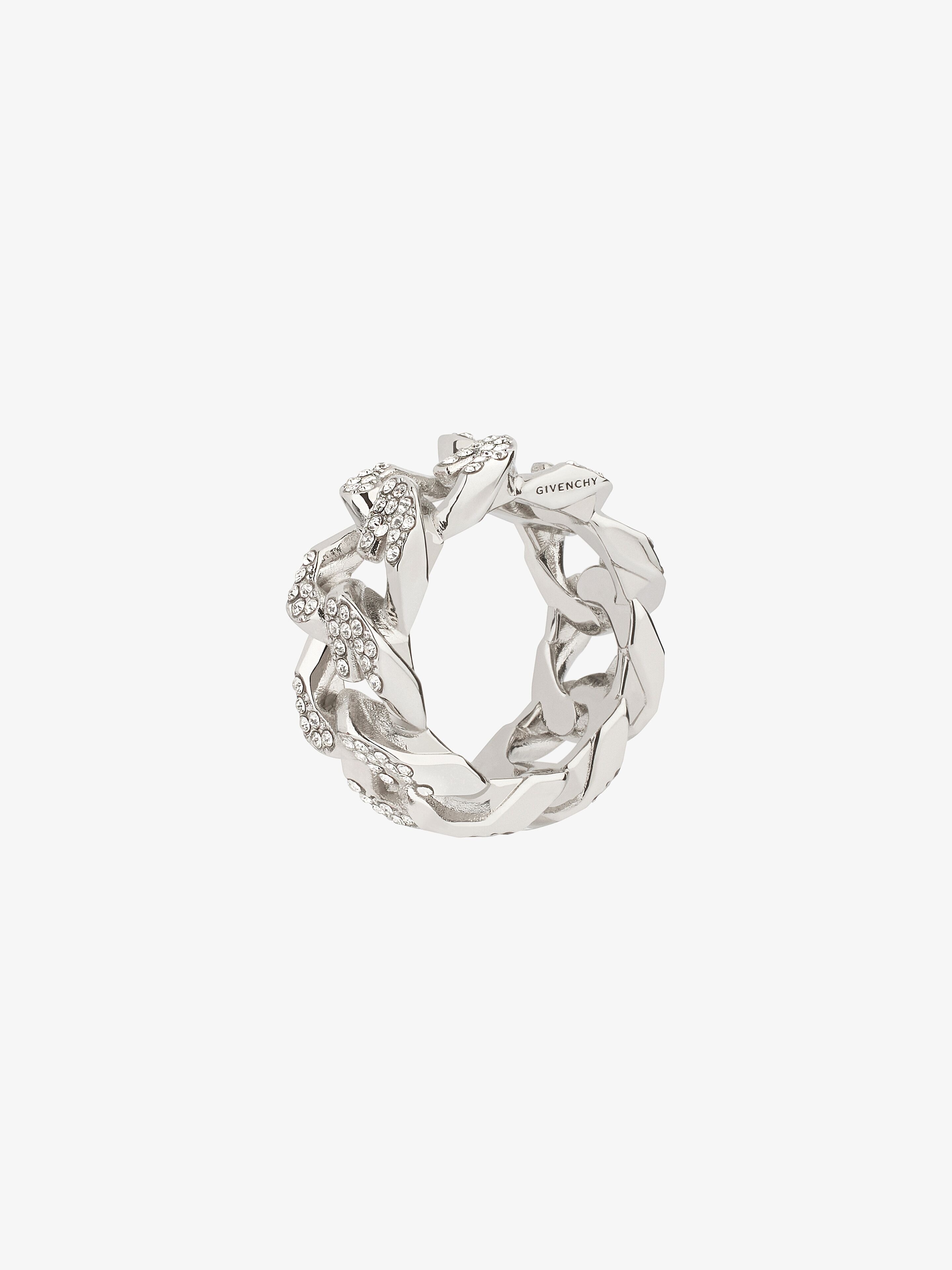 G CHAIN RING IN METAL WITH CRYSTALS - 4