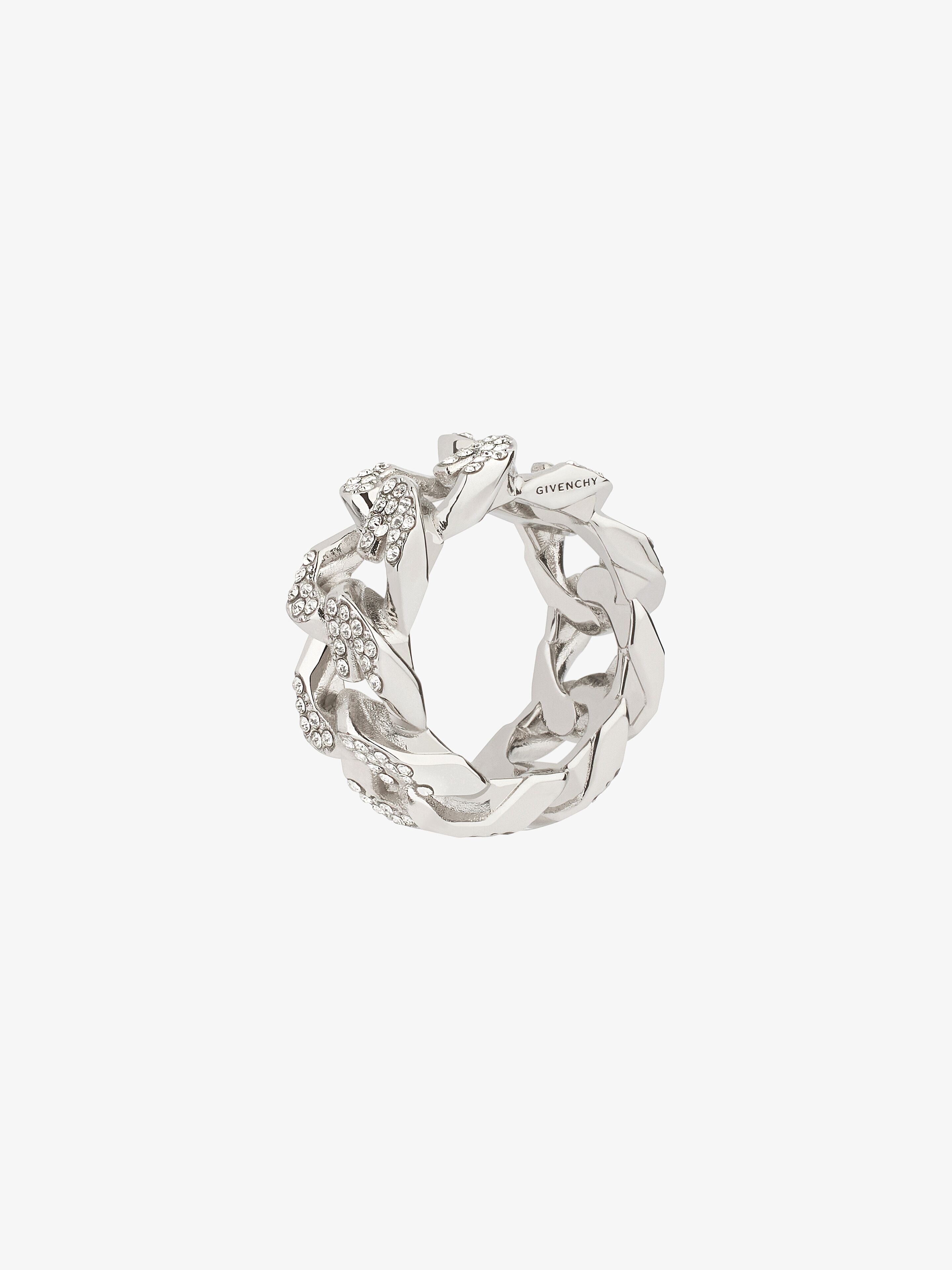 G CHAIN RING IN METAL WITH CRYSTALS - 3
