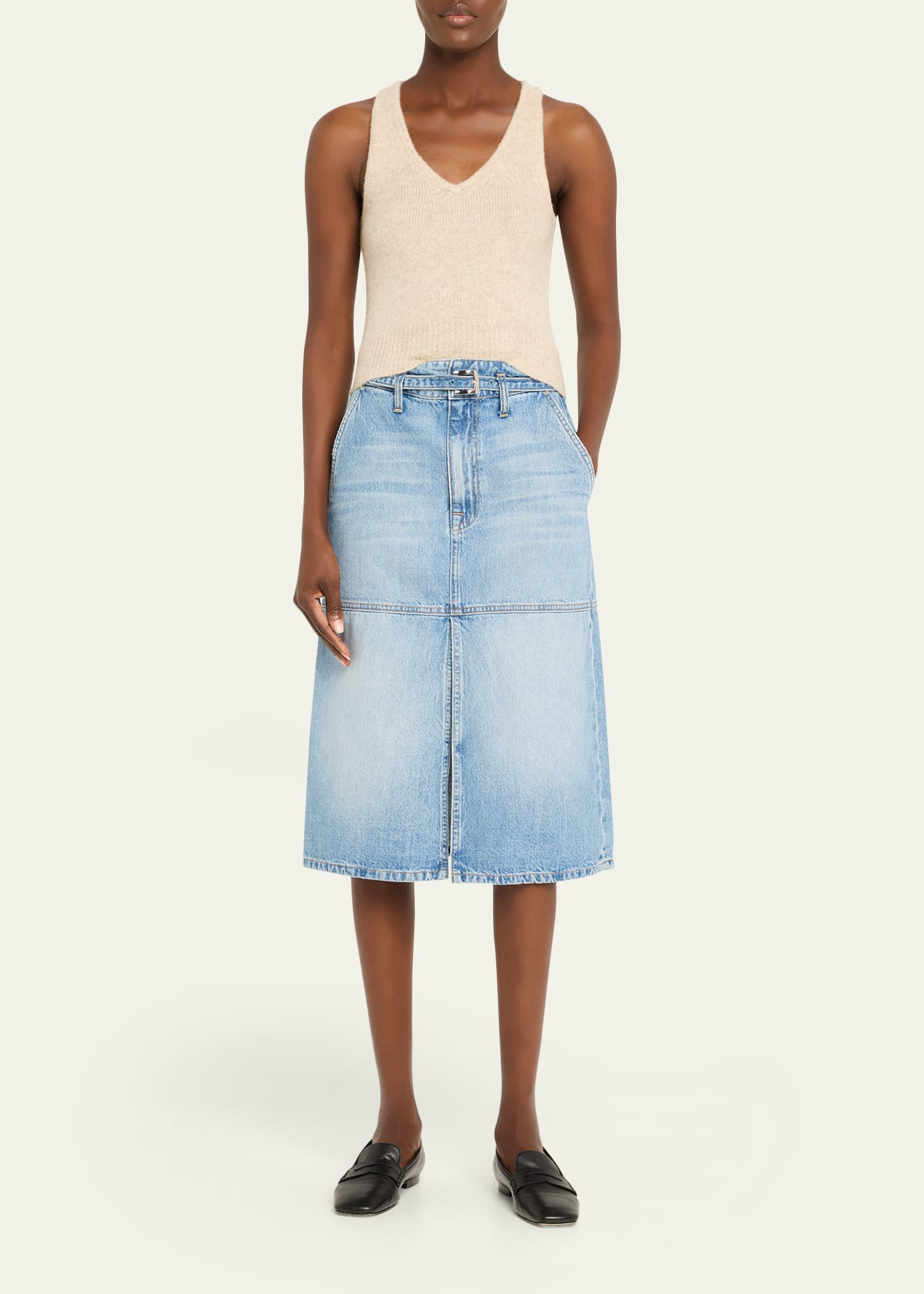 Reese V-Neck Cashmere Knit Tank Top - 2
