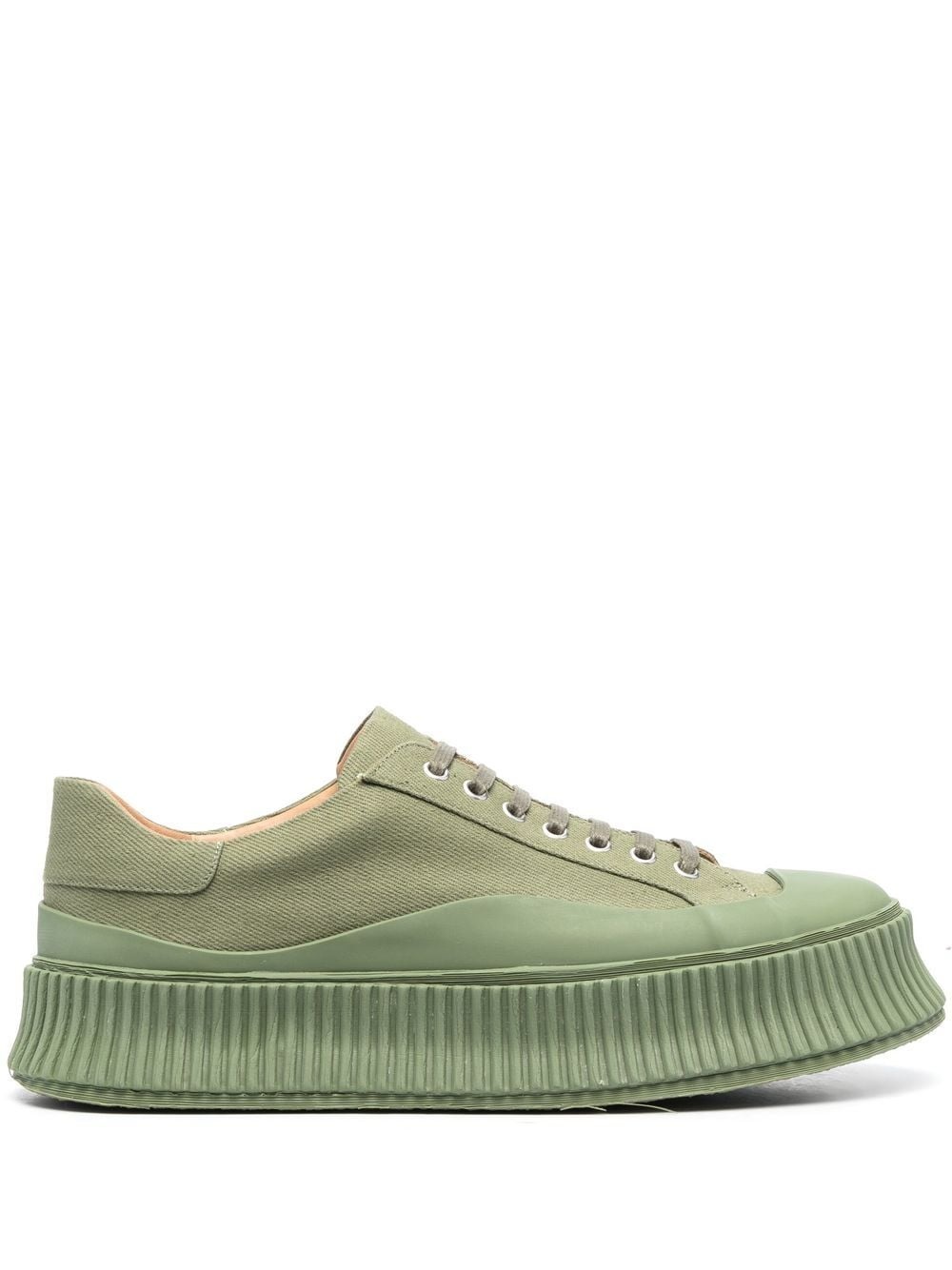 rubber-toecap ribbed-detail sneakers - 1