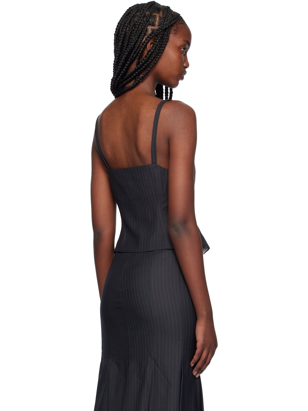 Gray Stripe Suiting Top - 3