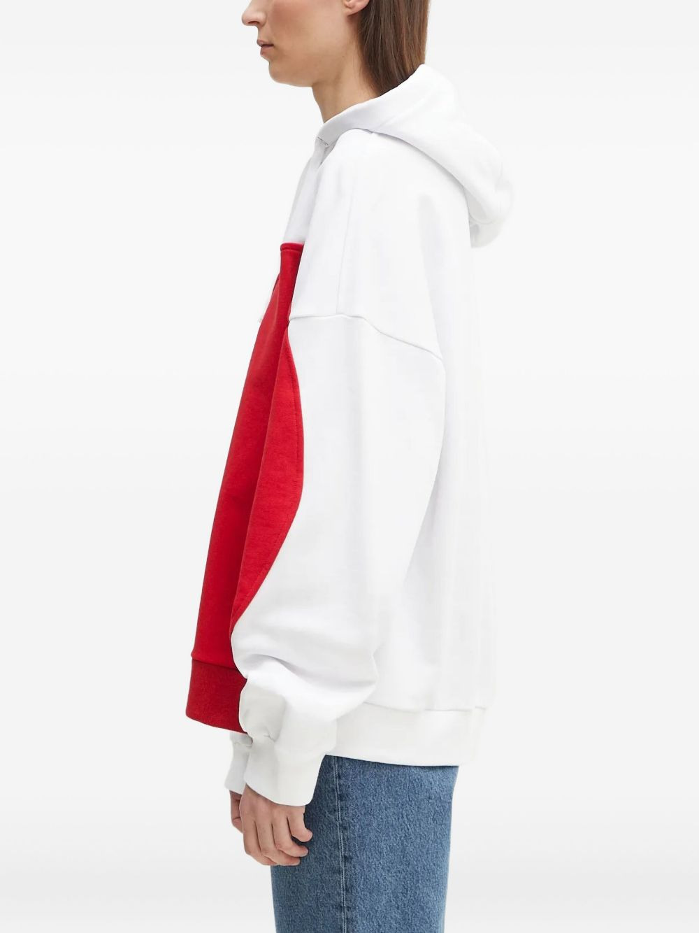 heart-shaped panelled hoodie - 3