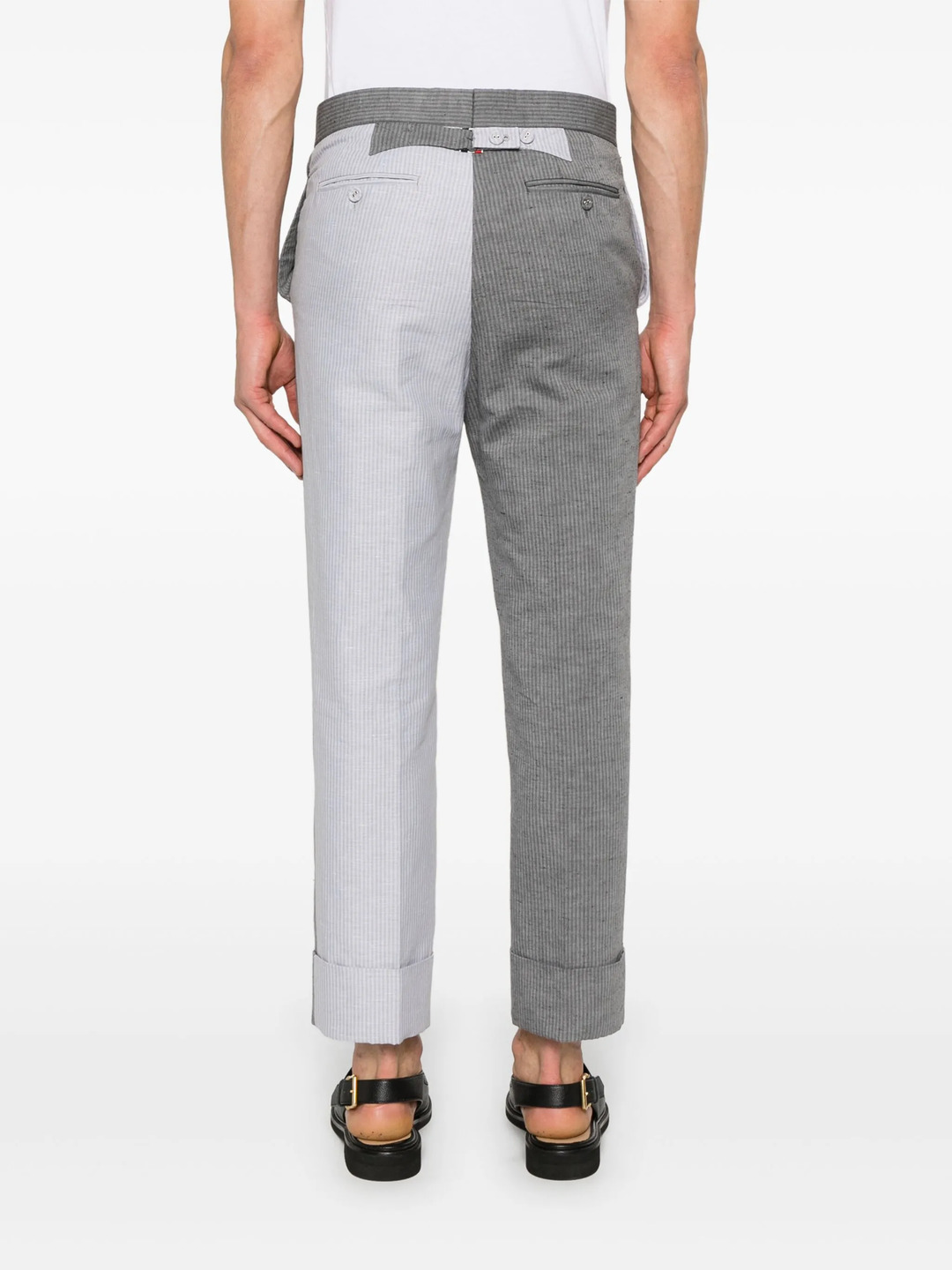 Tonal University Stripe Linen Cotton Trouser Men - 4