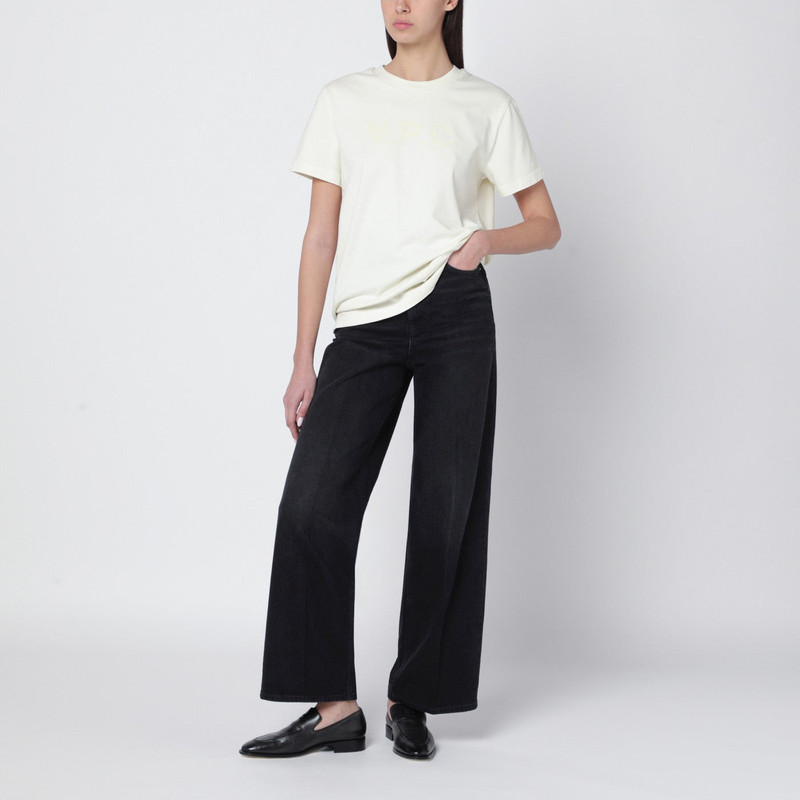 A.P.C. T-shirt with crew neck in ecru with logo outlook