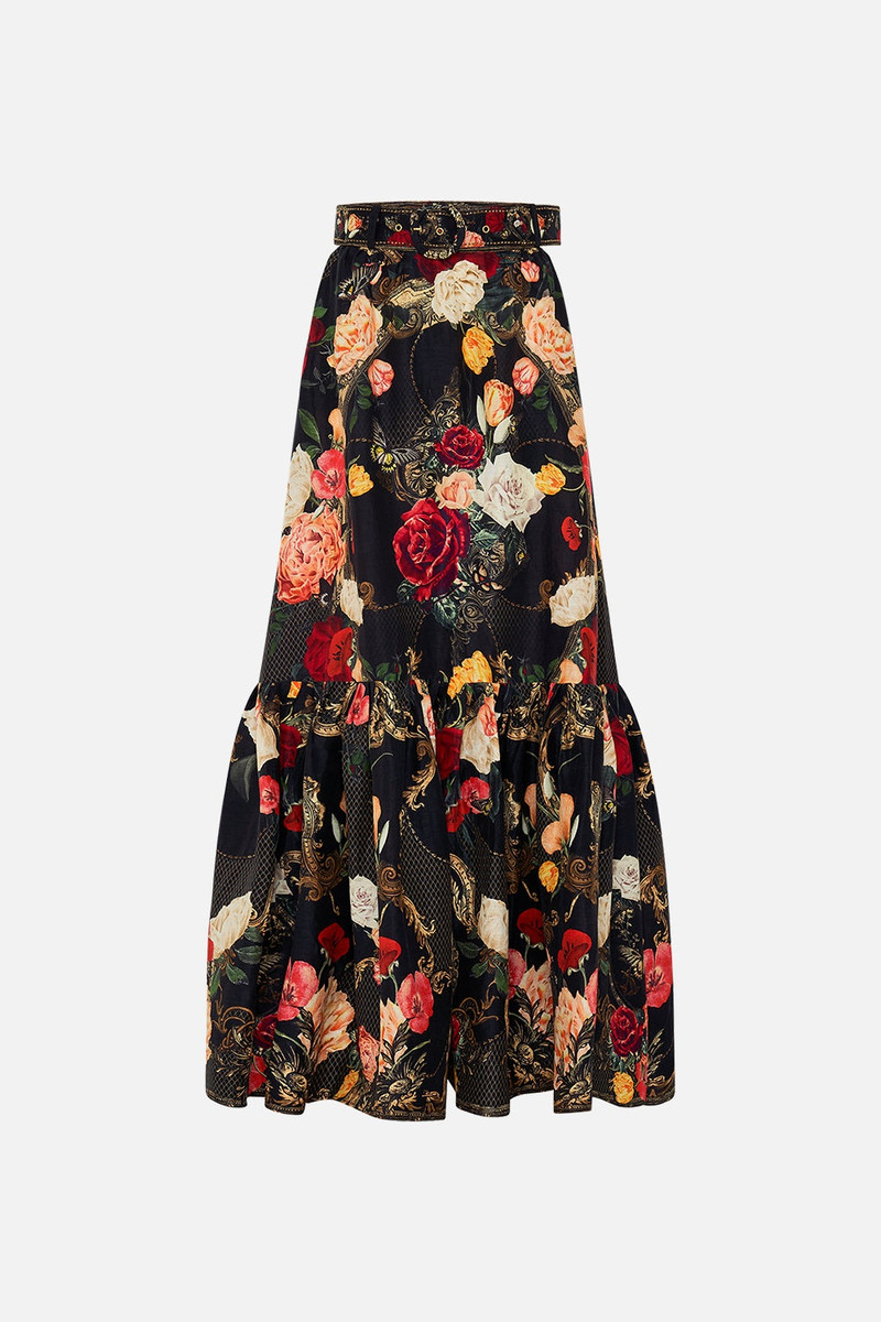 SKIRT WITH DEEP HEM FRILL AND BELT 1