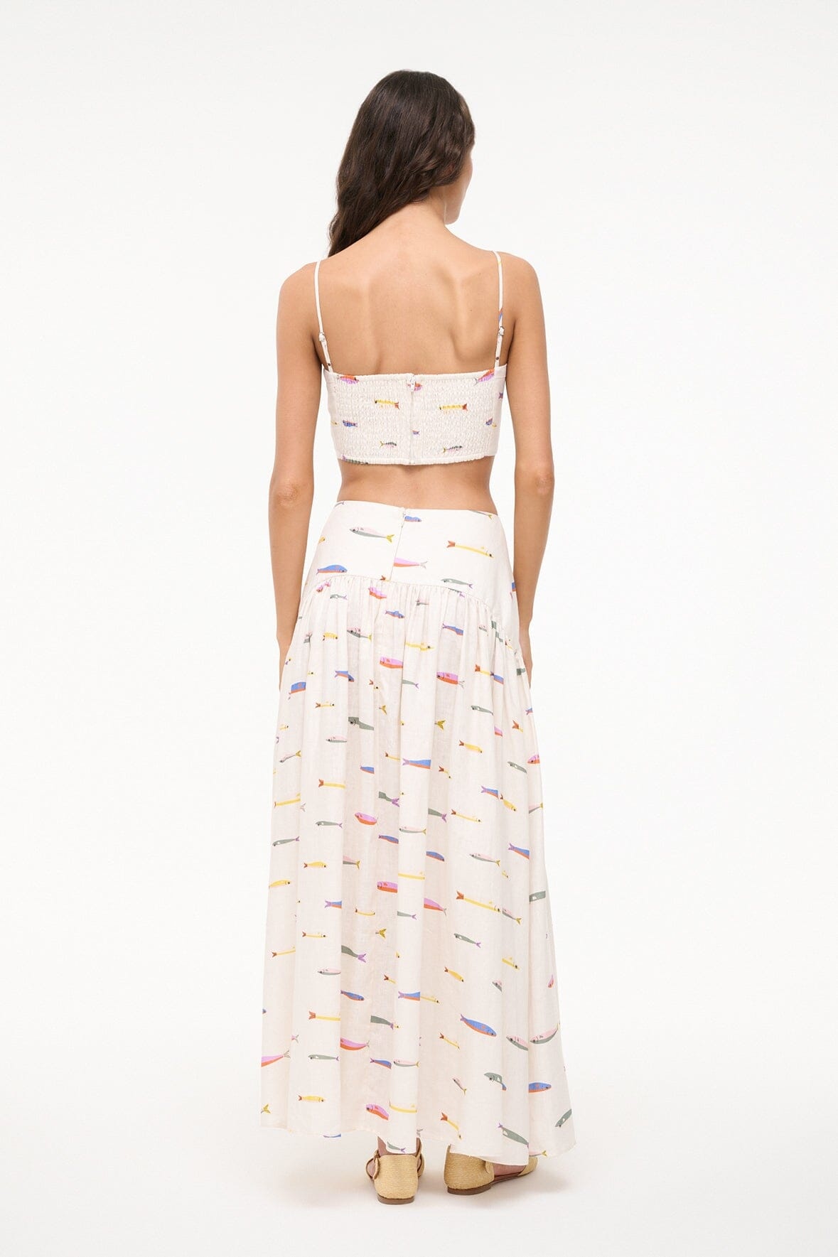 STAUD PROCIDA LINEN SKIRT POP SARDINES IVORY - 4