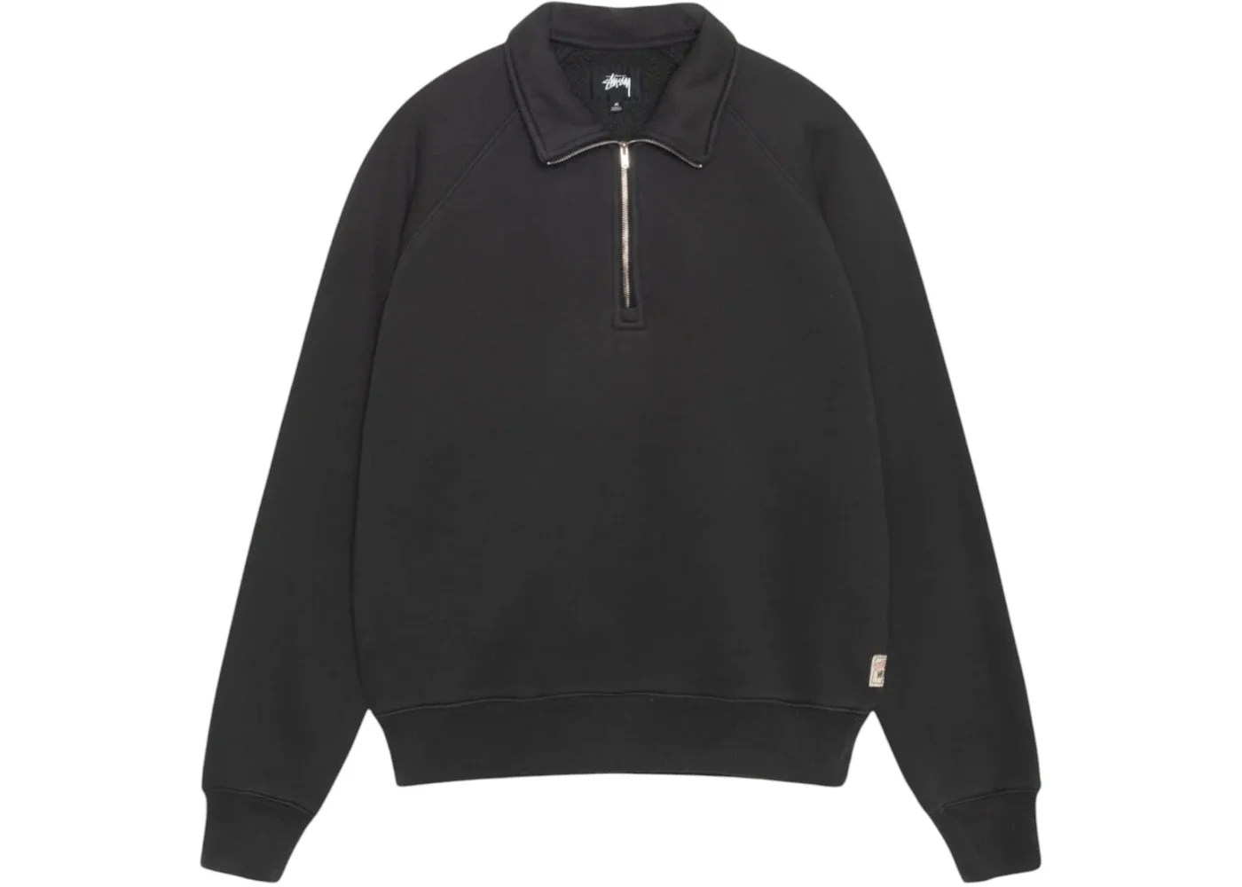 Stussy Relaxed Half Zip Washed Black - 1
