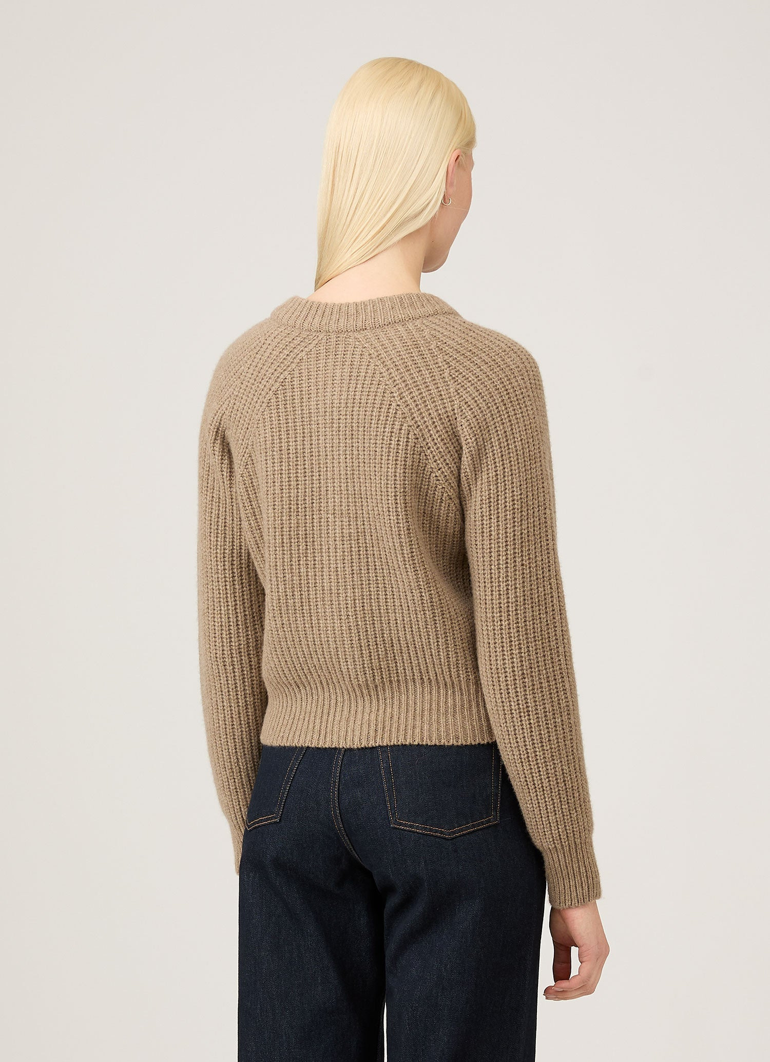 Ribbed Crew Neck Cardigan - 3