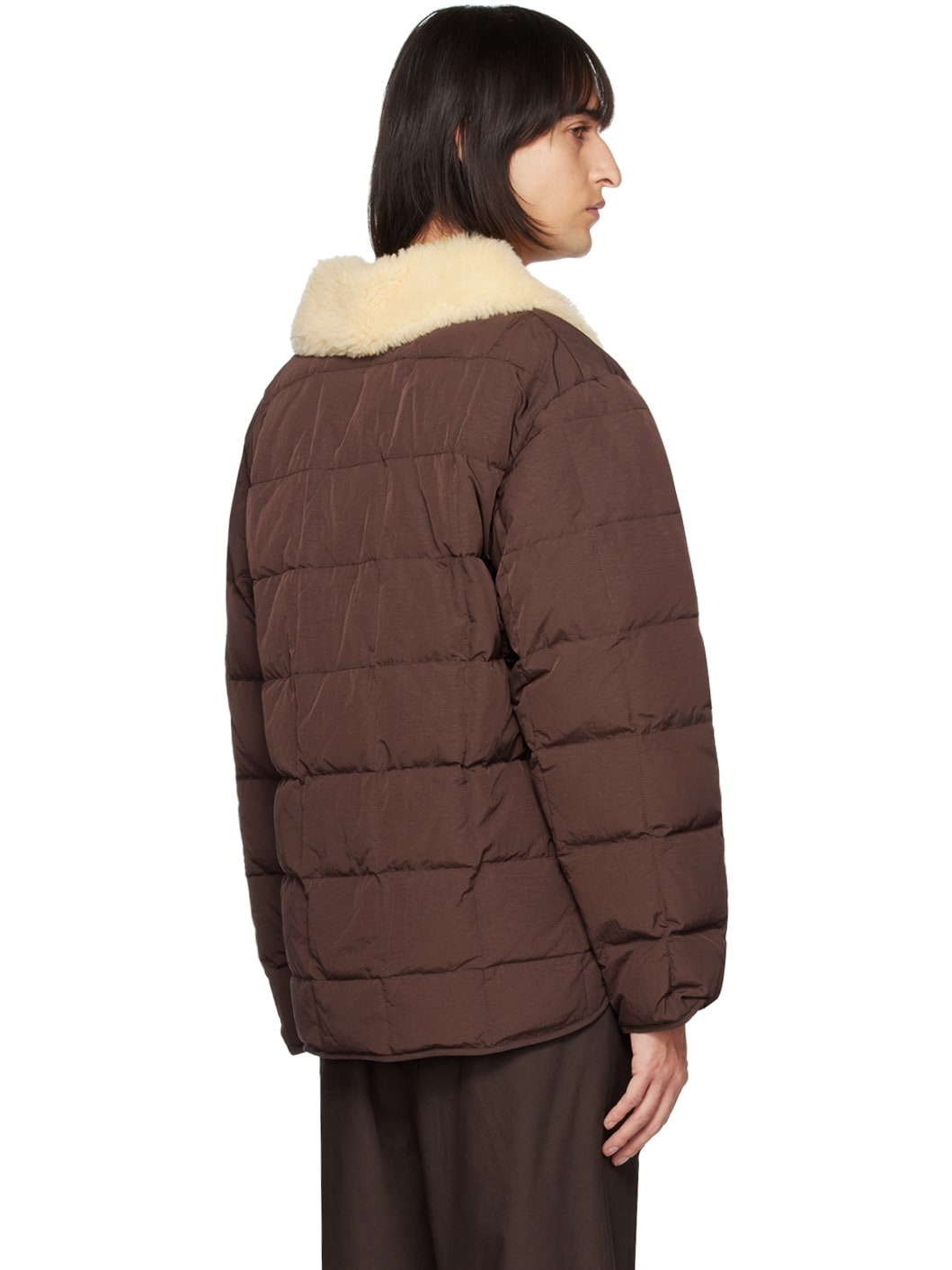 Brown Spread Collar Down Jacket - 3
