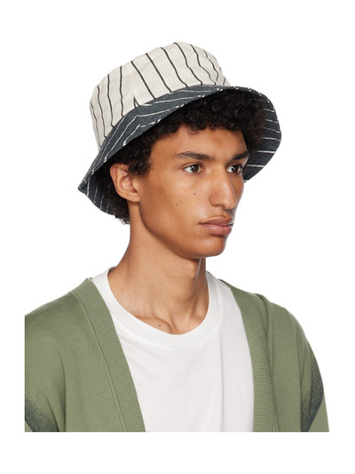 Paul Smith Off-White & Blue Deck Stripe Hat outlook
