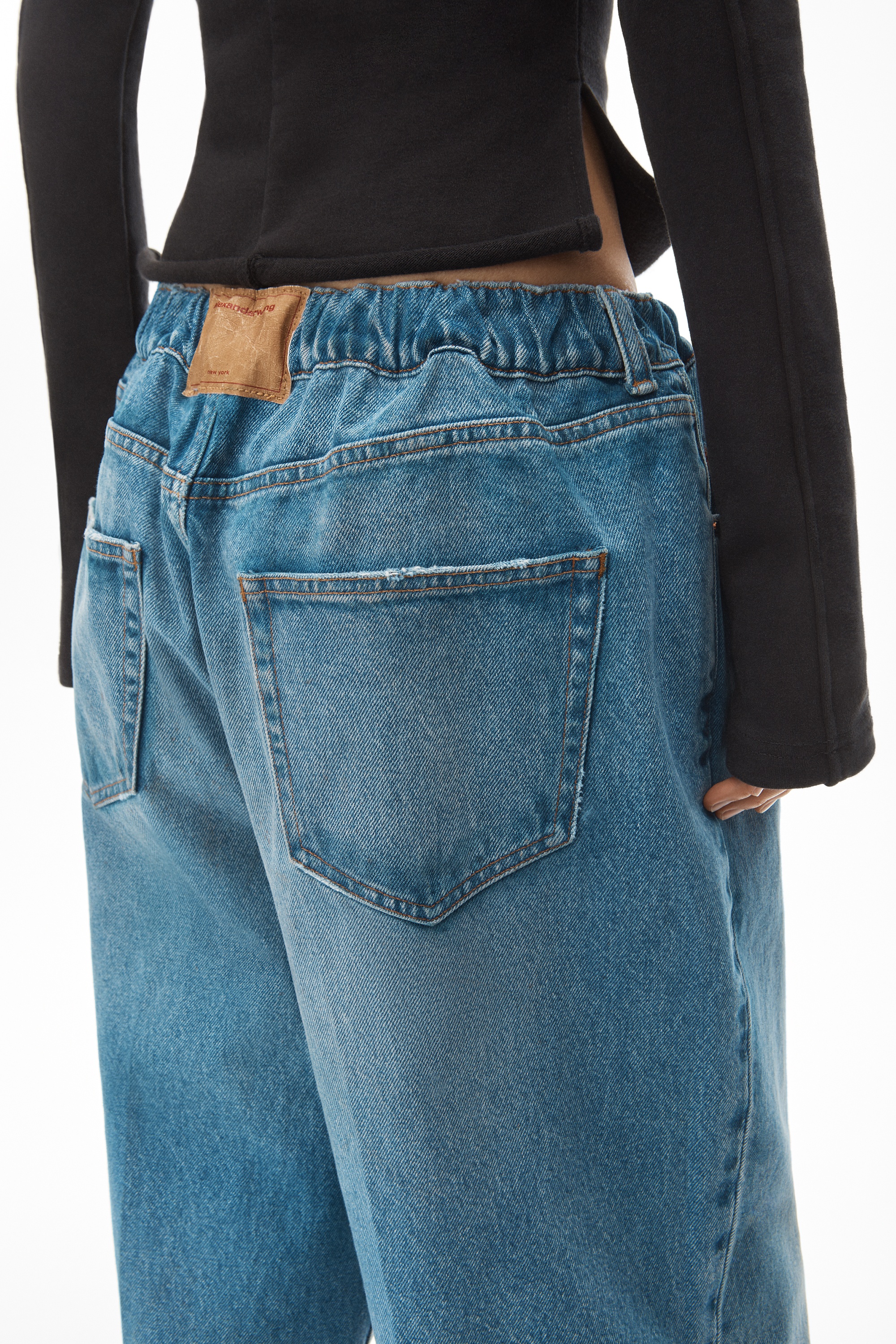 RUCHED WAIST CULOTTE IN DENIM - 6