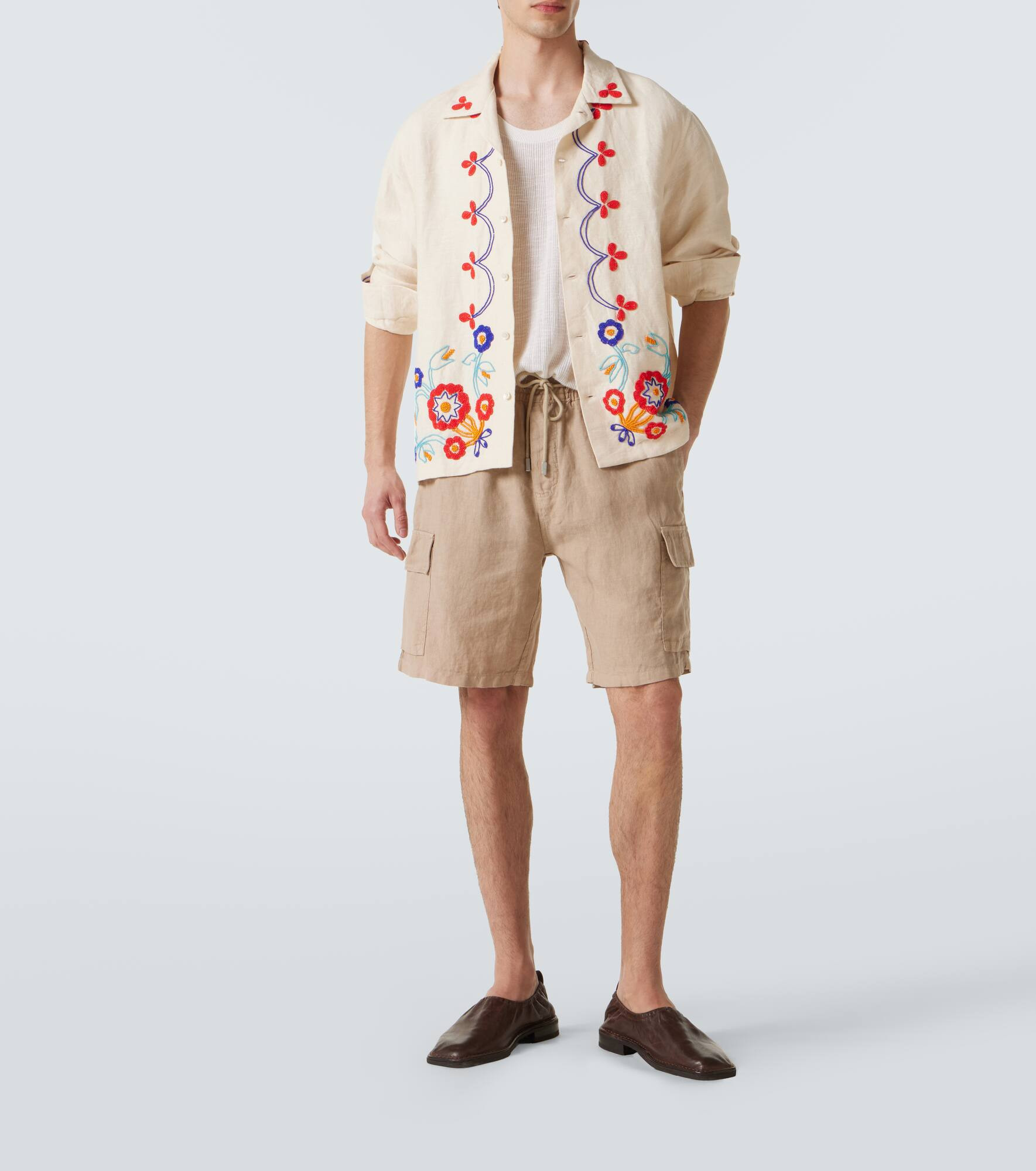 Baie cargo linen shorts - 2