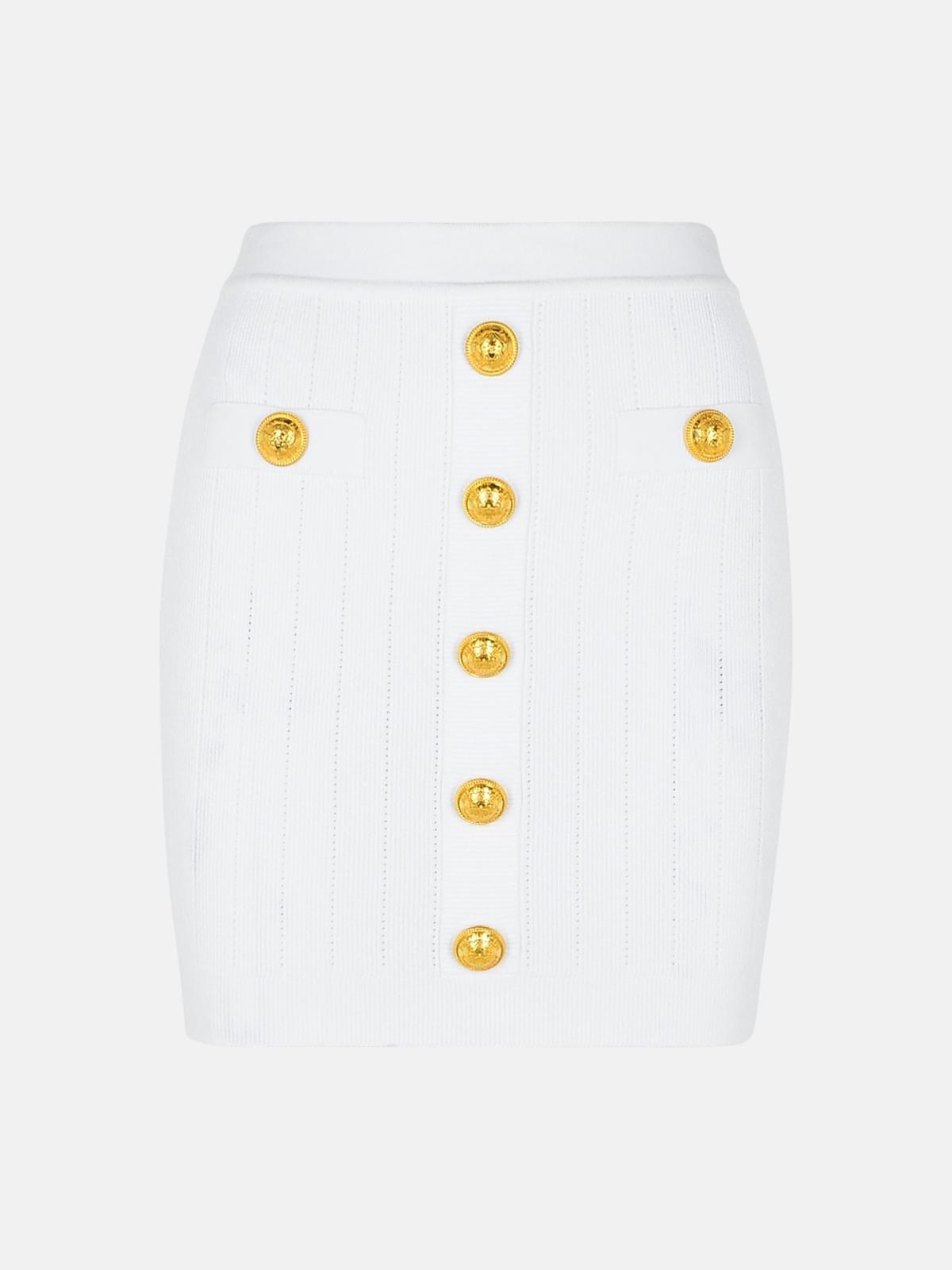MINI SKIRT IN WHITE VISCOSE BLEND - 1