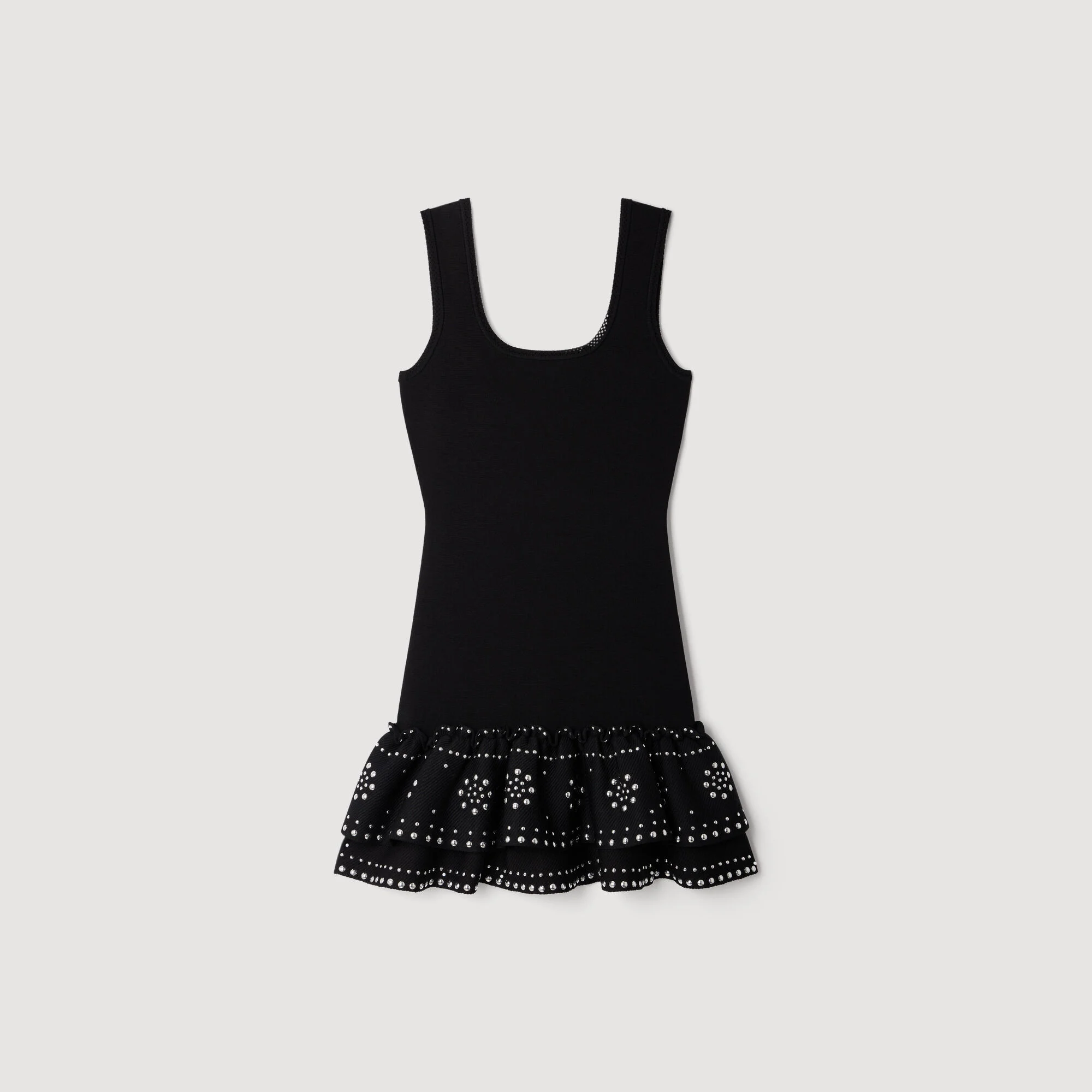 SHORT KNIT DRESS WITH STUDS - 1