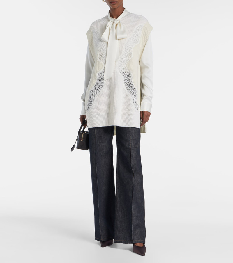 Stella McCartney Virgin wool lace sweater vest outlook