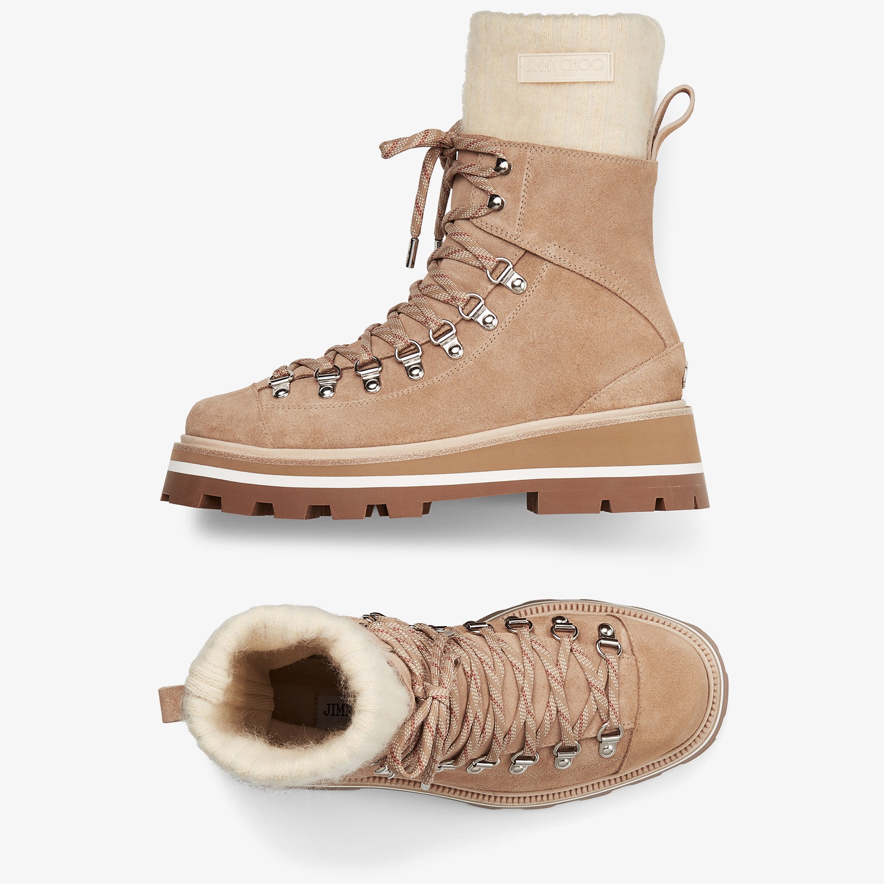 Chike Flat
Stone Crosta Suede Ankle Boots with Knitted Sock - 5