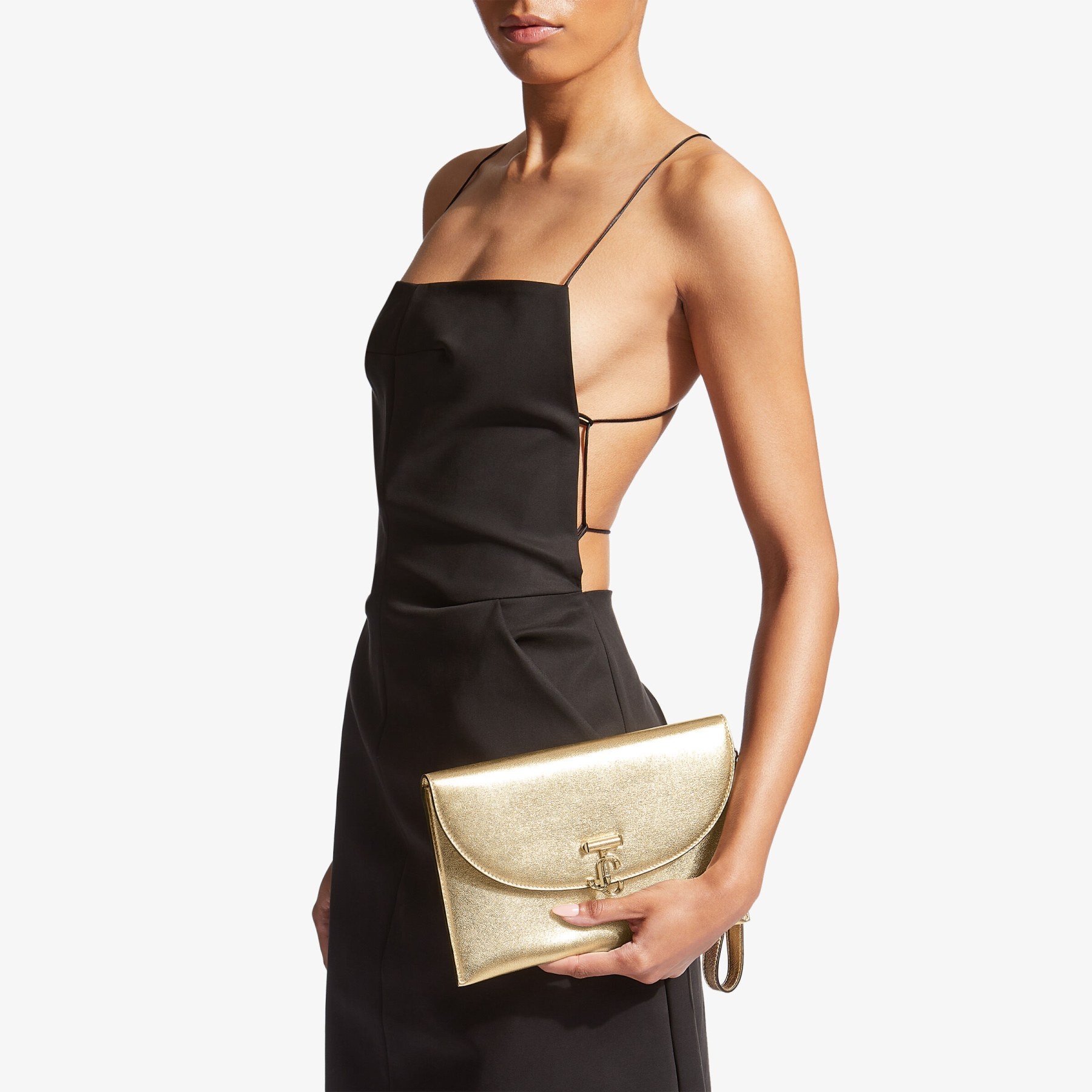 JC Envelope Pouch
Gold Metallic Nappa Pouch with JC Emblem - 2
