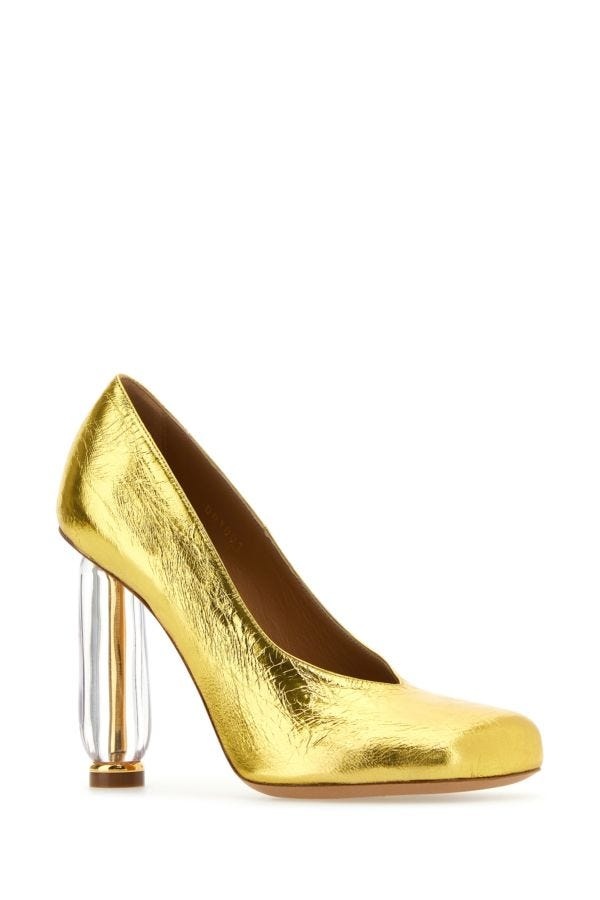 Gold leather pumps - 2