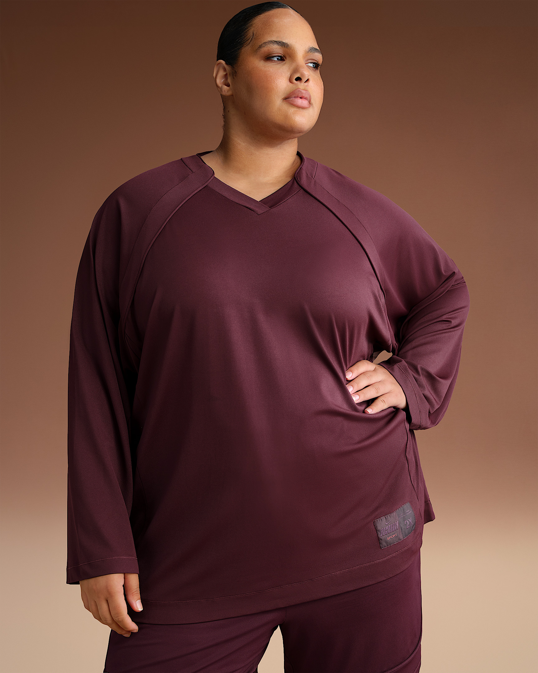 NikeSKIMS Airy Women's Oversized V-Neck Long-Sleeve Top - 7