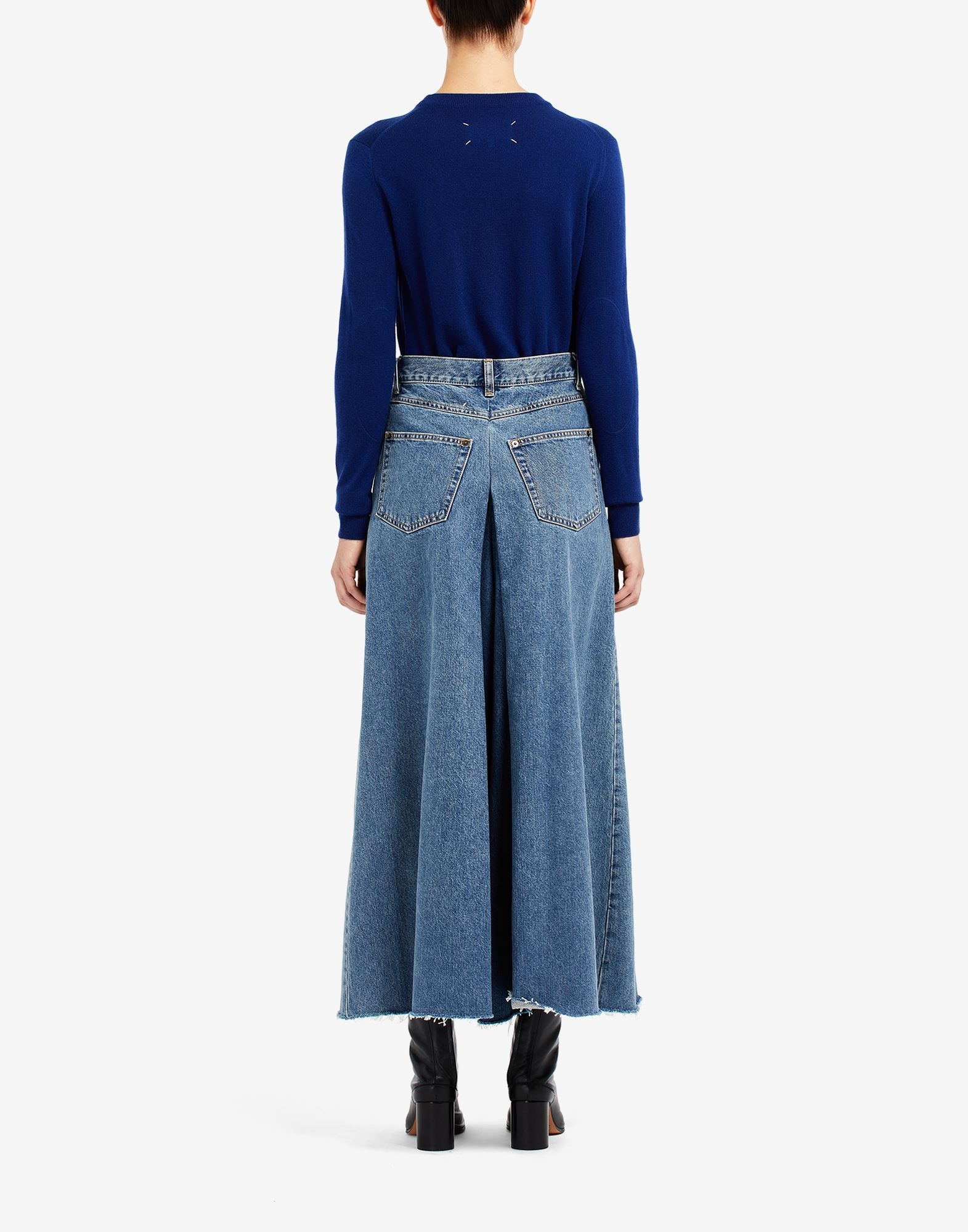 Wide Leg Flared Denim Jeans - 4
